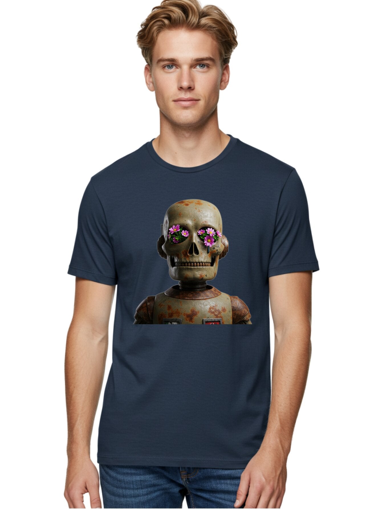 Robot-Skeleton Men'S Graphic Tee, 100% Cotton, Comfortable Casual Summer Wear, Machine Washable, Vintage Camera, Old Camera, Antique Camera, Black Camera, Classic Photography, Photography Equipment, Nostalgic Device, Film Camera, Camera Art Bap952 23