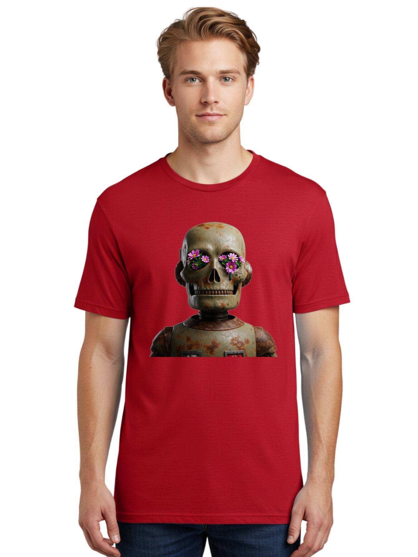 Robot-Skeleton Men'S Graphic Tee, 100% Cotton, Comfortable Casual Summer Wear, Machine Washable, Vintage Camera, Old Camera, Antique Camera, Black Camera, Classic Photography, Photography Equipment, Nostalgic Device, Film Camera, Camera Art Bap952 30