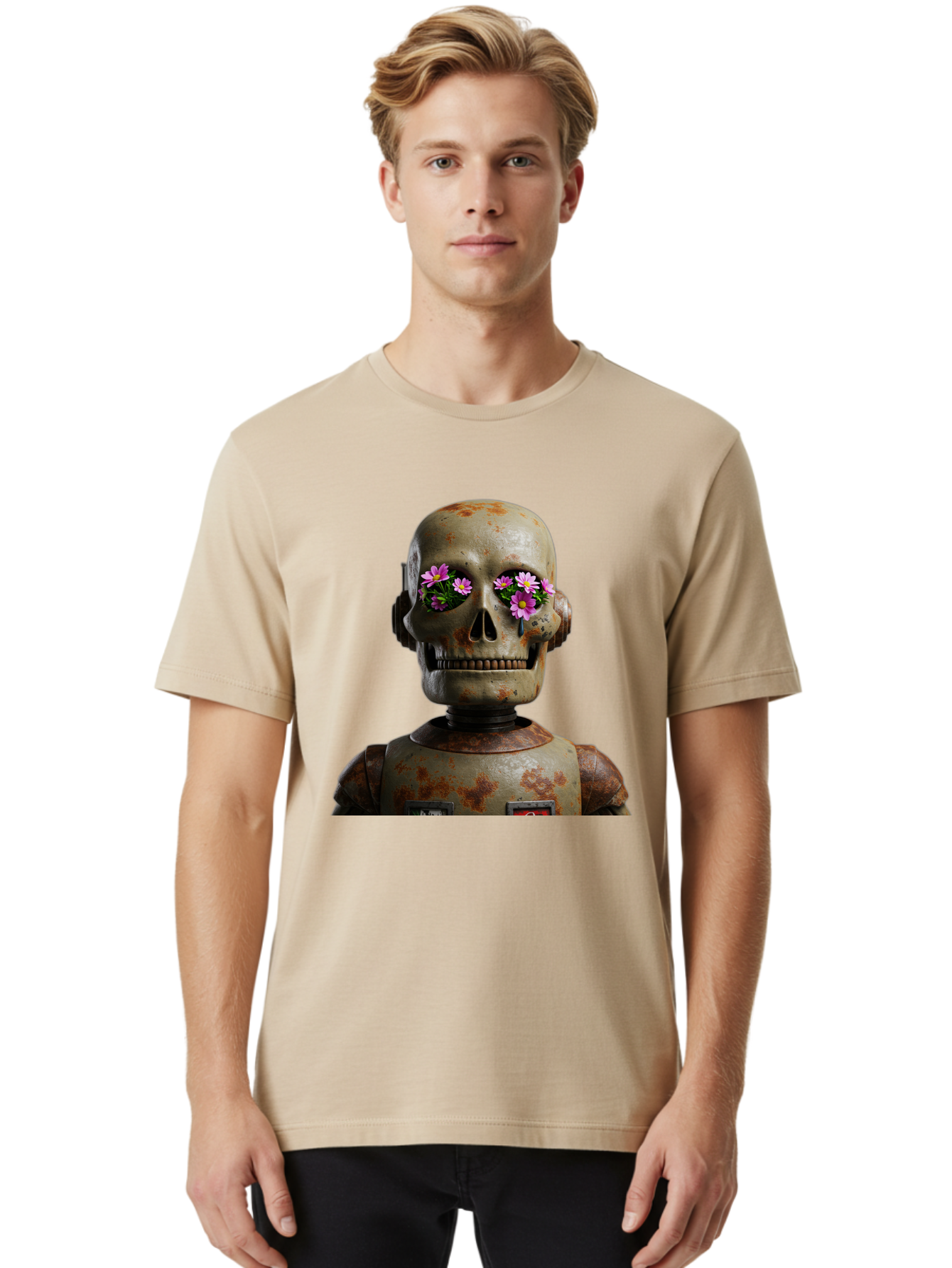 Robot-Skeleton Men'S Graphic Tee, 100% Cotton, Comfortable Casual Summer Wear, Machine Washable, Vintage Camera, Old Camera, Antique Camera, Black Camera, Classic Photography, Photography Equipment, Nostalgic Device, Film Camera, Camera Art Bap952 18