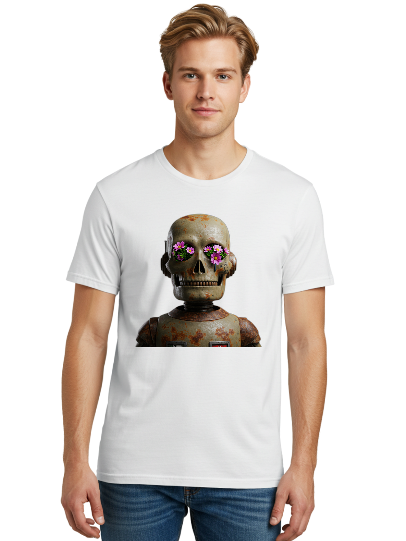 Robot-Skeleton Men'S Graphic Tee, 100% Cotton, Comfortable Casual Summer Wear, Machine Washable, Vintage Camera, Old Camera, Antique Camera, Black Camera, Classic Photography, Photography Equipment, Nostalgic Device, Film Camera, Camera Art Bap952 30