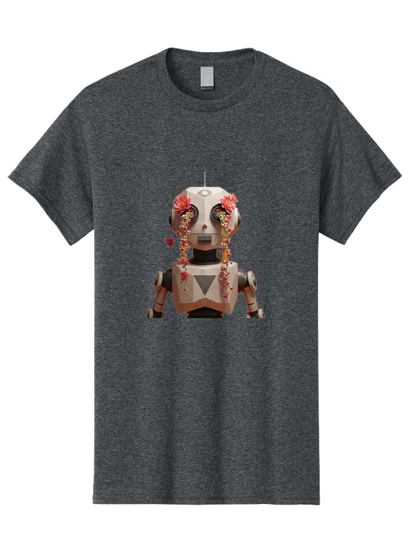 Robot-With-Flowers-1 Men'S Graphic Tee, 100% Cotton, Comfortable Casual Summer Wear, Machine Washable, Vintage Camera, Old Camera, Antique Camera, Black Camera, Classic Photography, Photography Equipment, Nostalgic Device, Film Camera, Bap954 8