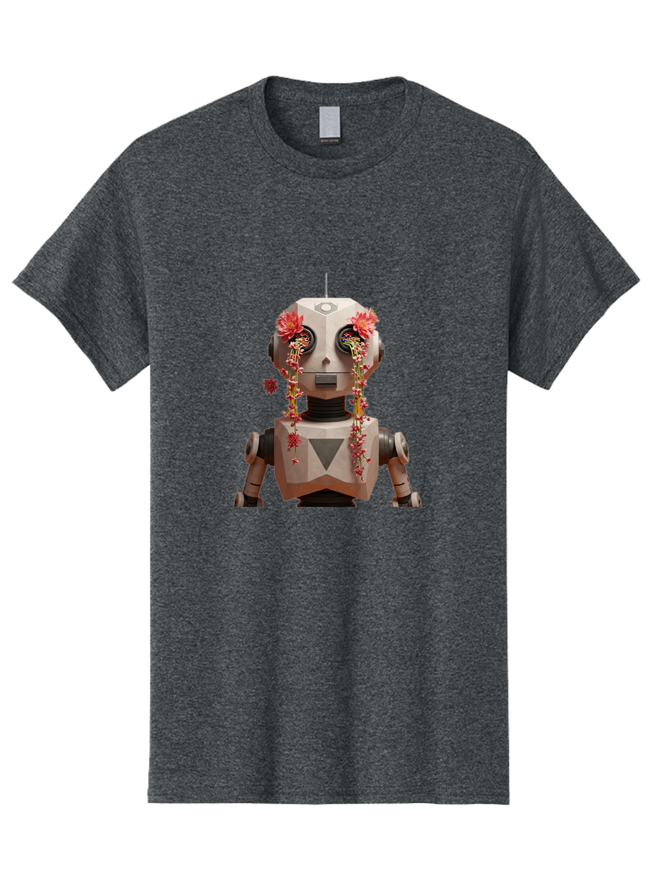 Robot-With-Flowers-1 Men'S Graphic Tee, 100% Cotton, Comfortable Casual Summer Wear, Machine Washable, Vintage Camera, Old Camera, Antique Camera, Black Camera, Classic Photography, Photography Equipment, Nostalgic Device, Film Camera, Bap954 6