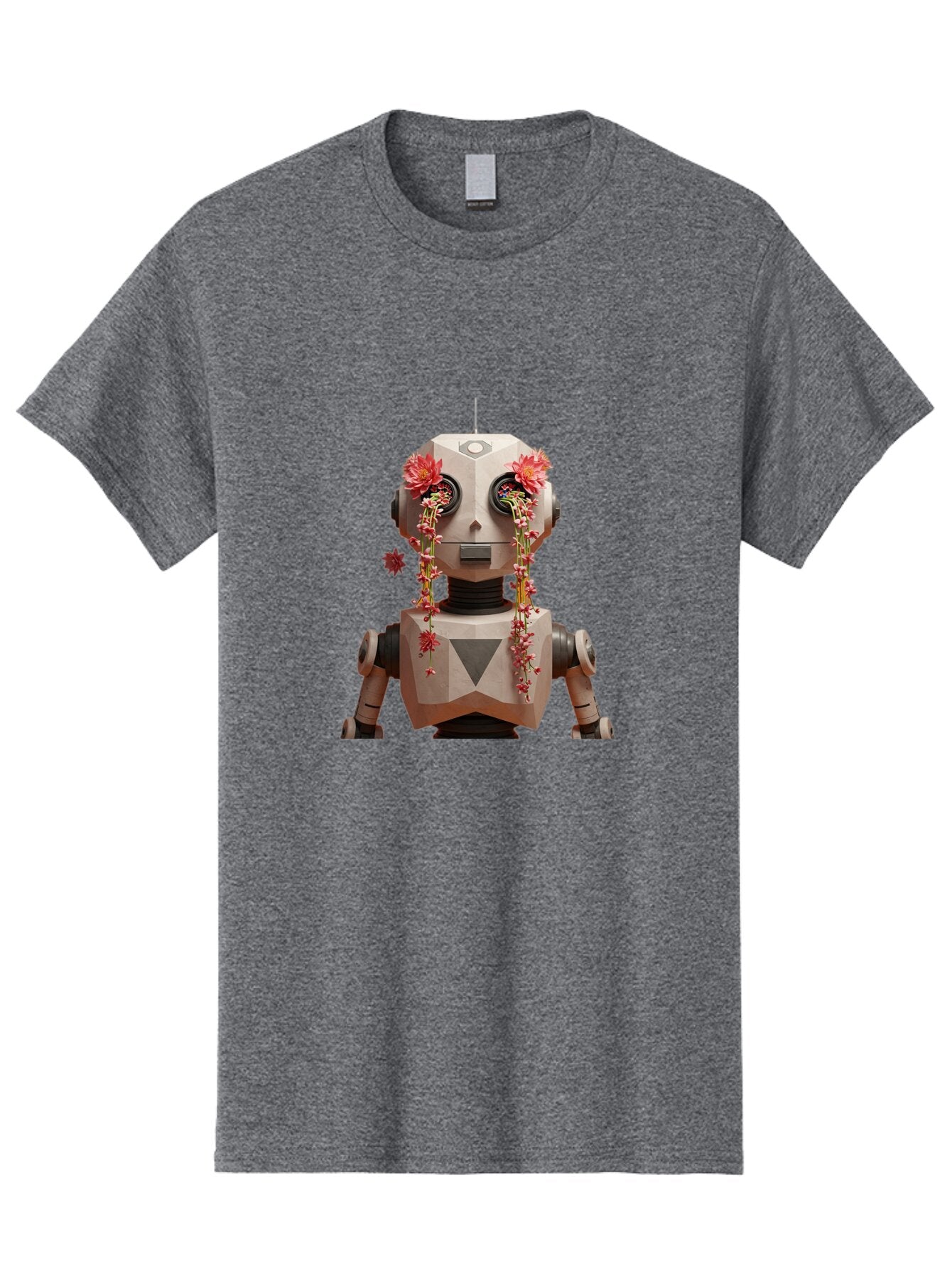 Robot-With-Flowers-1 Men'S Graphic Tee, 100% Cotton, Comfortable Casual Summer Wear, Machine Washable, Vintage Camera, Old Camera, Antique Camera, Black Camera, Classic Photography, Photography Equipment, Nostalgic Device, Film Camera, Bap954 13
