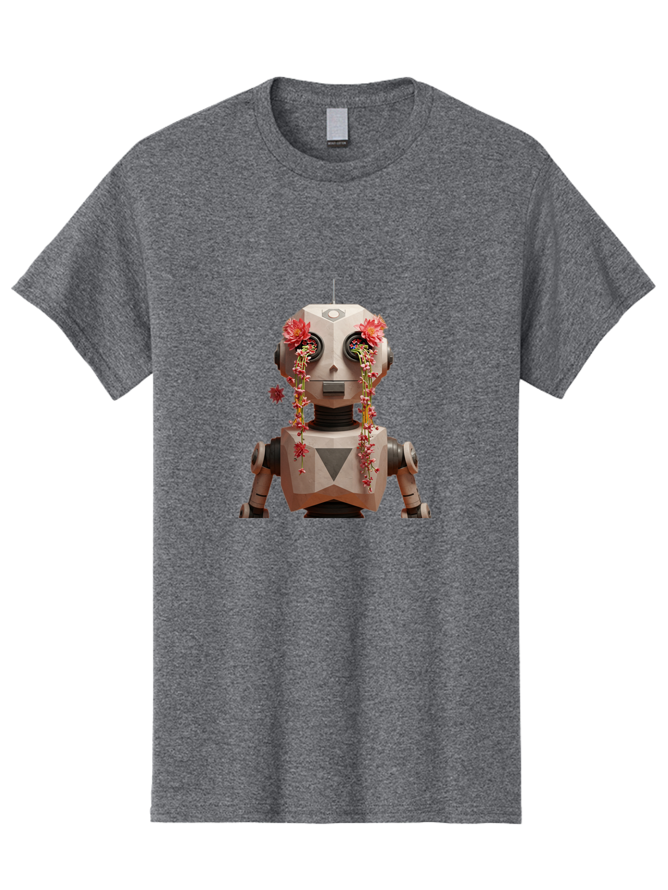 Robot-With-Flowers-1 Men'S Graphic Tee, 100% Cotton, Comfortable Casual Summer Wear, Machine Washable, Vintage Camera, Old Camera, Antique Camera, Black Camera, Classic Photography, Photography Equipment, Nostalgic Device, Film Camera, Bap954 12
