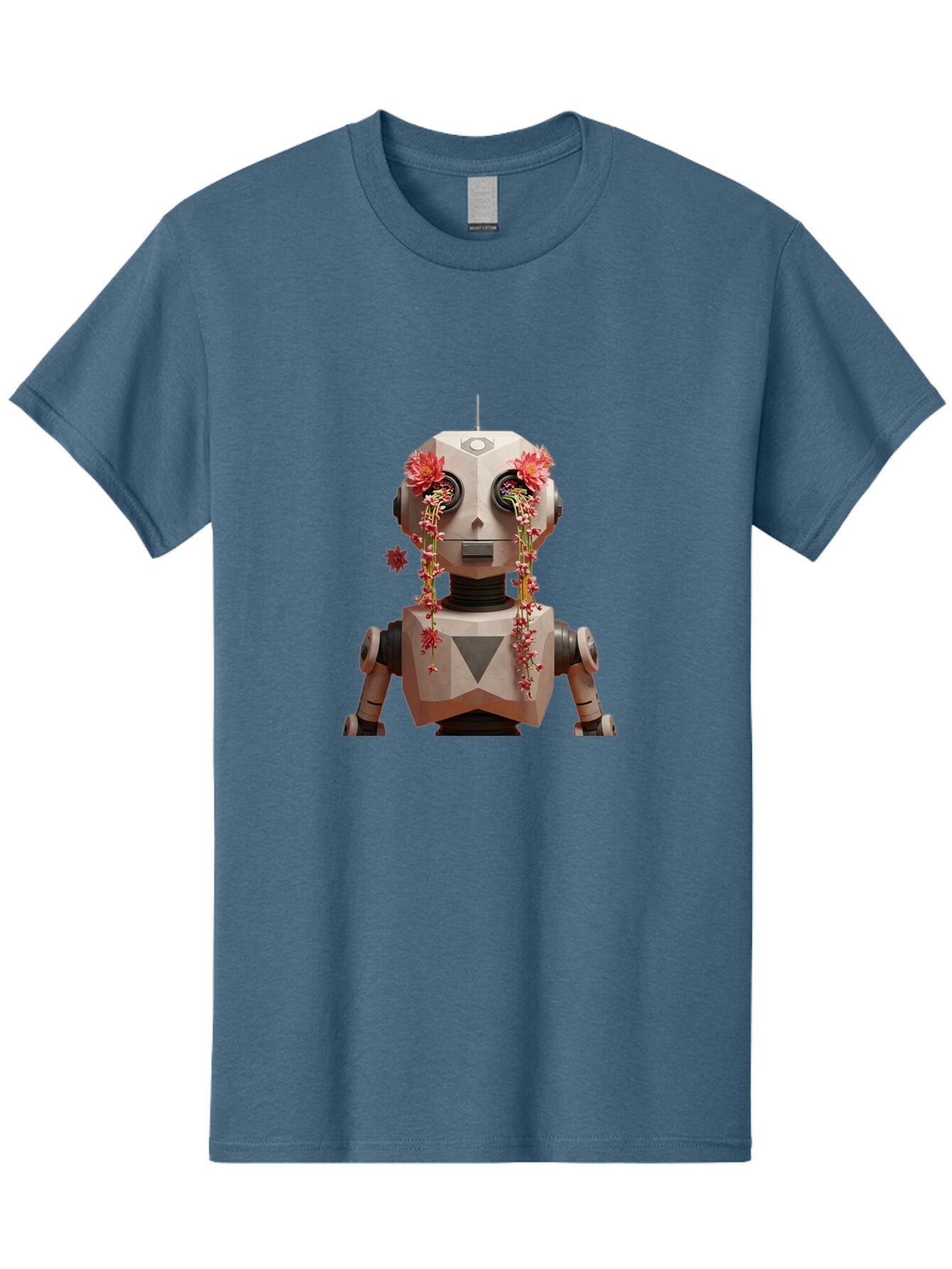 Robot-With-Flowers-1 Men'S Graphic Tee, 100% Cotton, Comfortable Casual Summer Wear, Machine Washable, Vintage Camera, Old Camera, Antique Camera, Black Camera, Classic Photography, Photography Equipment, Nostalgic Device, Film Camera, Bap954 5