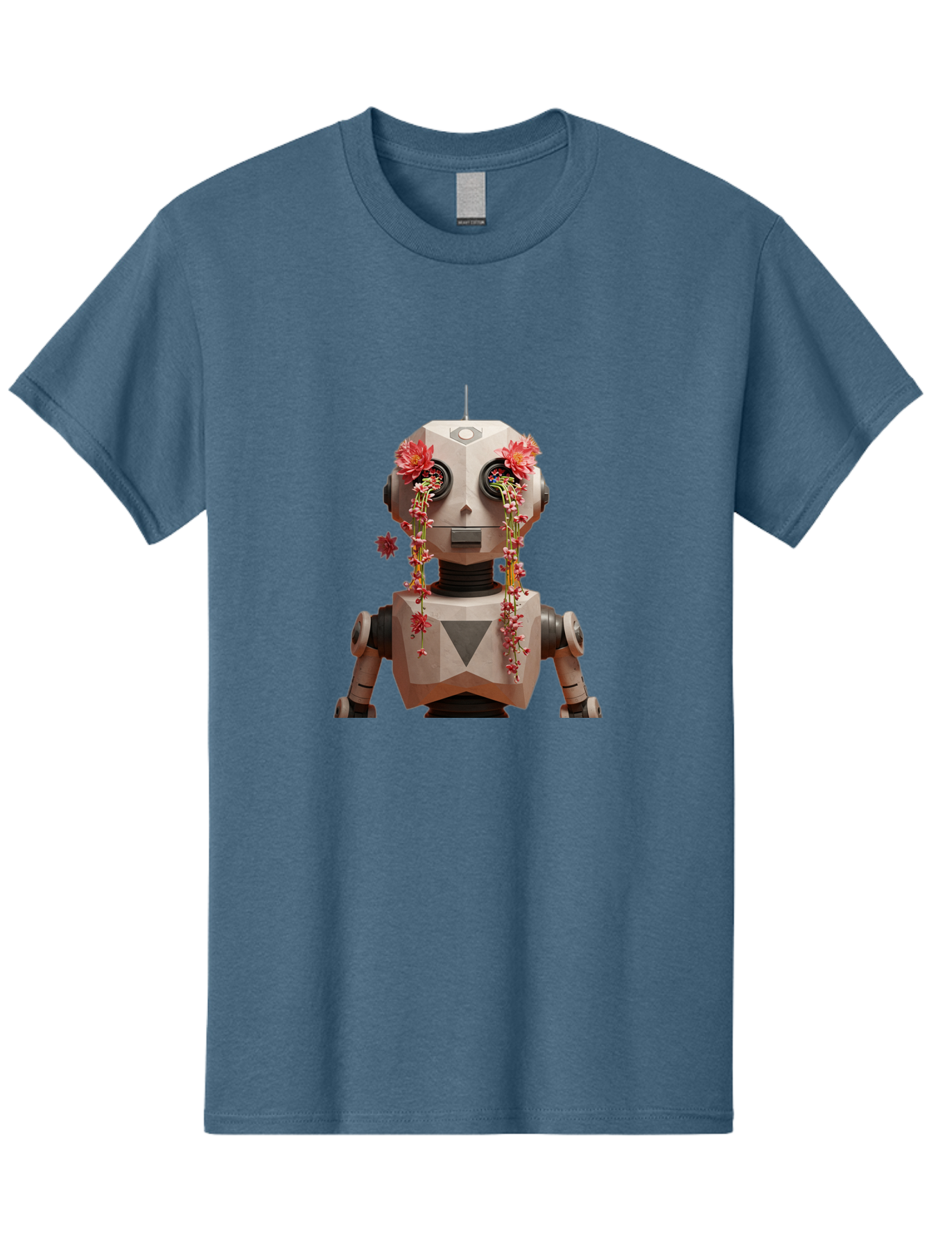 Robot-With-Flowers-1 Men'S Graphic Tee, 100% Cotton, Comfortable Casual Summer Wear, Machine Washable, Vintage Camera, Old Camera, Antique Camera, Black Camera, Classic Photography, Photography Equipment, Nostalgic Device, Film Camera, Bap954 9