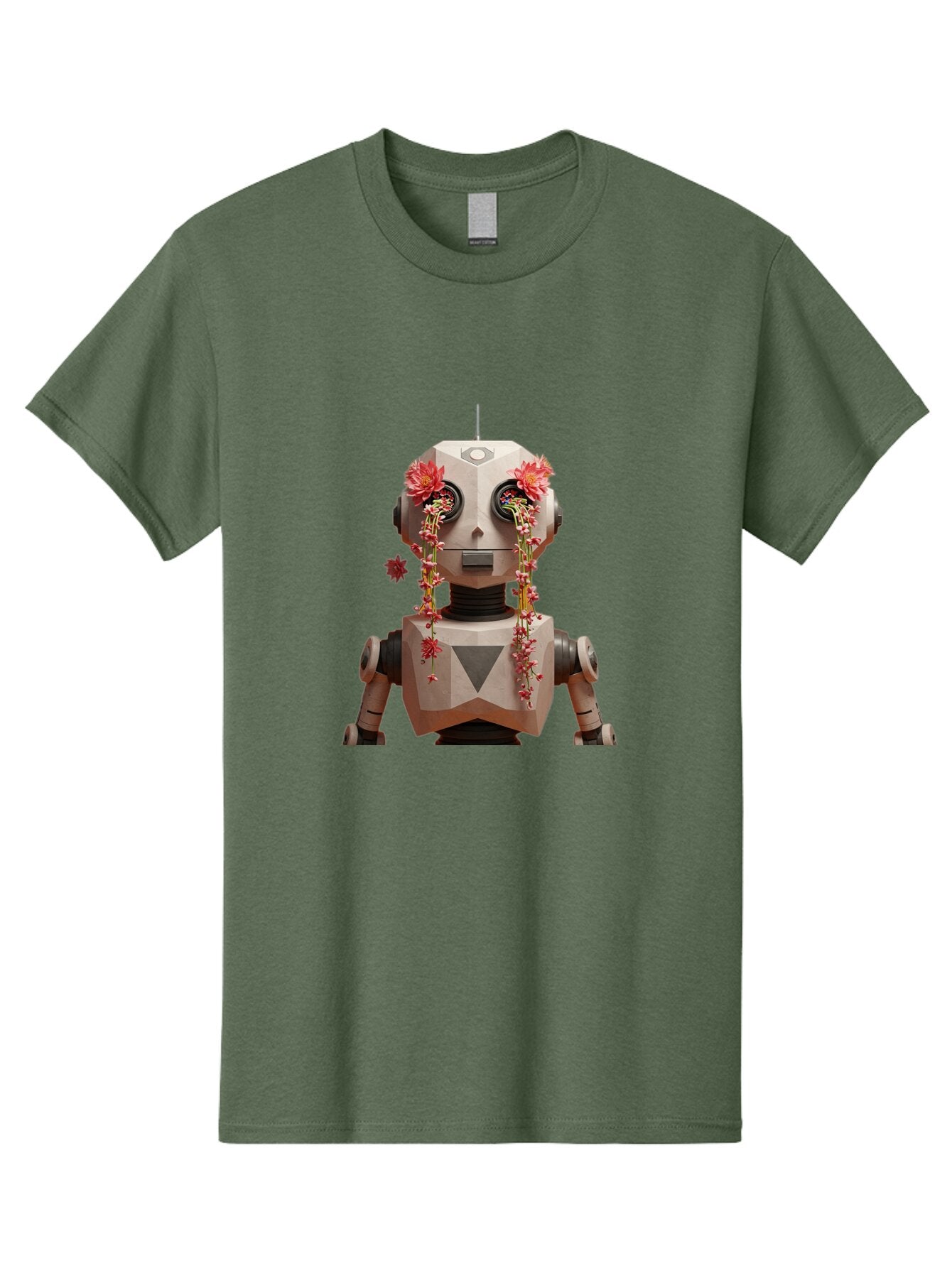 Robot-With-Flowers-1 Men'S Graphic Tee, 100% Cotton, Comfortable Casual Summer Wear, Machine Washable, Vintage Camera, Old Camera, Antique Camera, Black Camera, Classic Photography, Photography Equipment, Nostalgic Device, Film Camera, Bap954 6