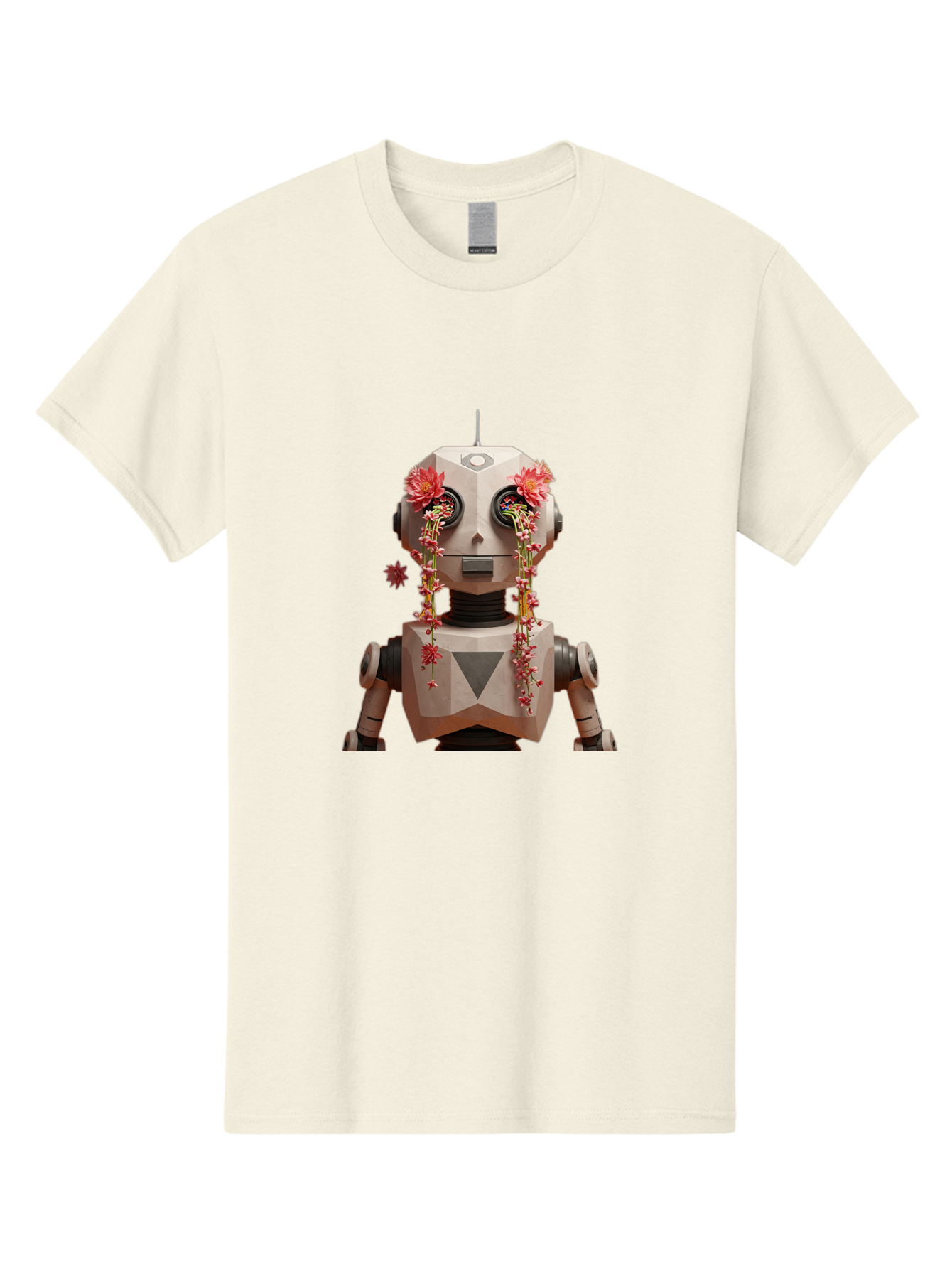 Robot-With-Flowers-1 Men'S Graphic Tee, 100% Cotton, Comfortable Casual Summer Wear, Machine Washable, Vintage Camera, Old Camera, Antique Camera, Black Camera, Classic Photography, Photography Equipment, Nostalgic Device, Film Camera, Bap954 8