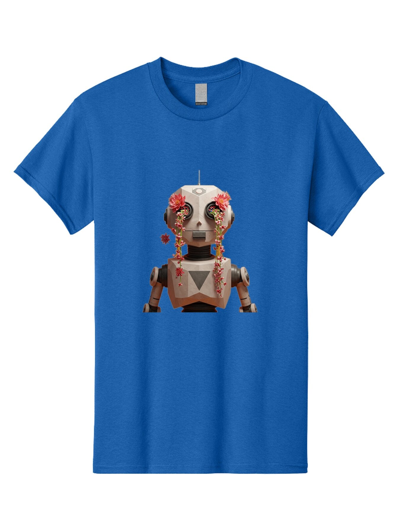 Robot-With-Flowers-1 Men'S Graphic Tee, 100% Cotton, Comfortable Casual Summer Wear, Machine Washable, Vintage Camera, Old Camera, Antique Camera, Black Camera, Classic Photography, Photography Equipment, Nostalgic Device, Film Camera, Bap954 14