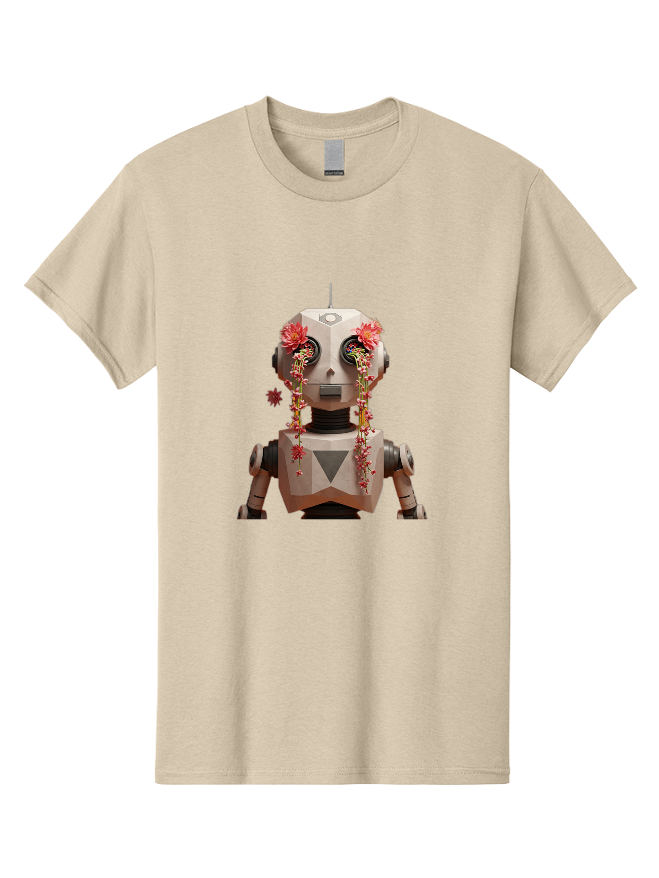 Robot-With-Flowers-1 Men'S Graphic Tee, 100% Cotton, Comfortable Casual Summer Wear, Machine Washable, Vintage Camera, Old Camera, Antique Camera, Black Camera, Classic Photography, Photography Equipment, Nostalgic Device, Film Camera, Bap954 13