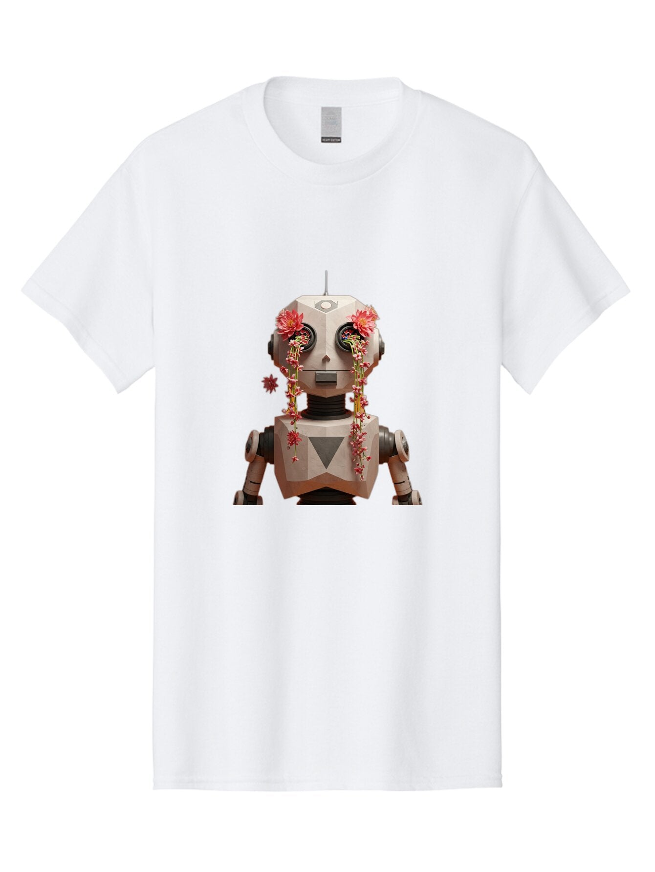 Robot-With-Flowers-1 Men'S Graphic Tee, 100% Cotton, Comfortable Casual Summer Wear, Machine Washable, Vintage Camera, Old Camera, Antique Camera, Black Camera, Classic Photography, Photography Equipment, Nostalgic Device, Film Camera, Bap954 7