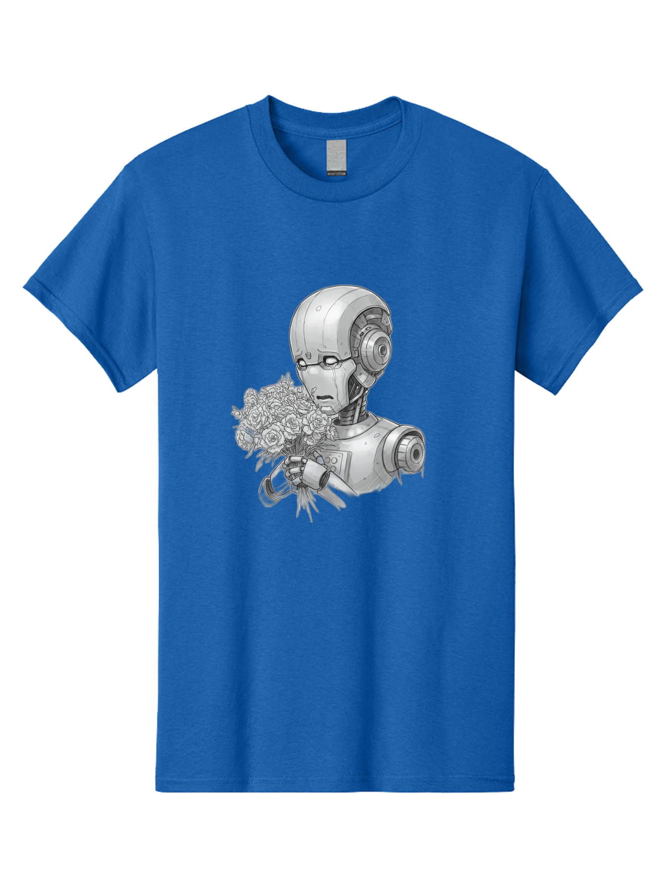 Robot-With-Flowers-2 Men'S Graphic Tee, 100% Cotton, Comfortable Casual Summer Wear, Machine Washable, Vintage Camera, Old Camera, Antique Camera, Black Camera, Classic Photography, Photography Equipment, Nostalgic Device, Film Camera, Bap955 8