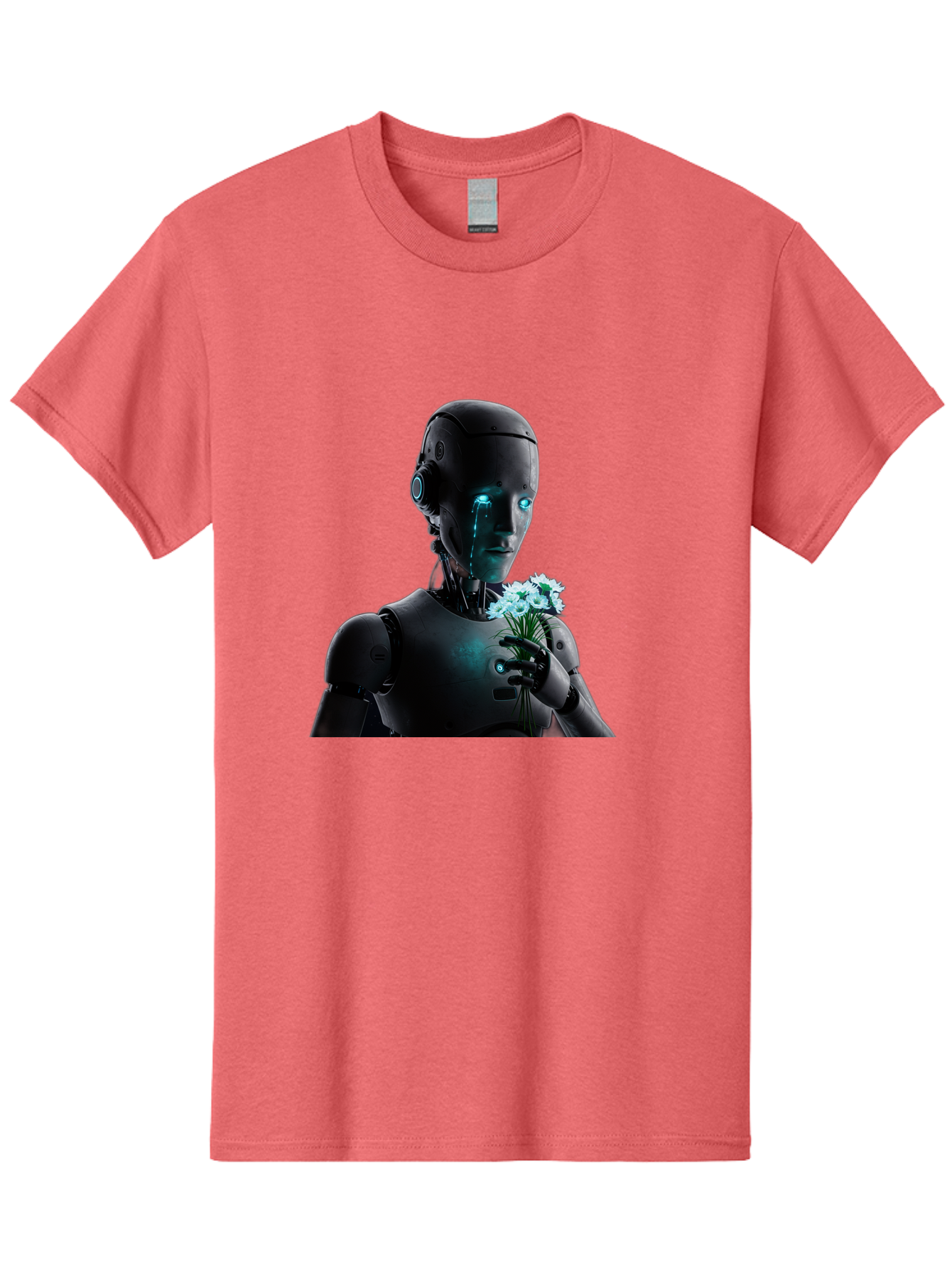 Robot-With-Flowers-3 Men'S Graphic Tee, 100% Cotton, Comfortable Casual Summer Wear, Machine Washable, Vintage Camera, Old Camera, Antique Camera, Black Camera, Classic Photography, Photography Equipment, Nostalgic Device, Film Camera, Bap956 10