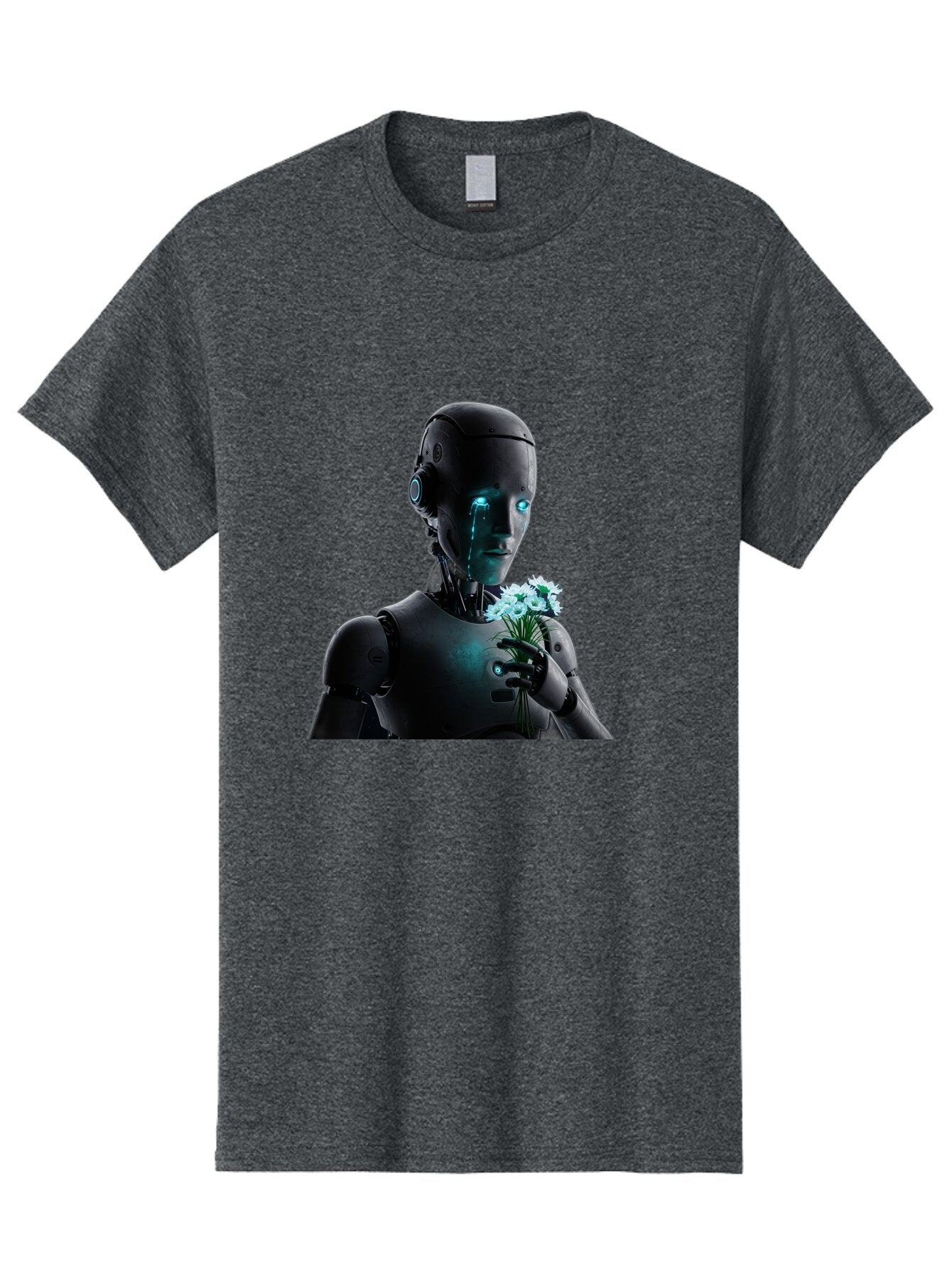 Robot-With-Flowers-3 Men'S Graphic Tee, 100% Cotton, Comfortable Casual Summer Wear, Machine Washable, Vintage Camera, Old Camera, Antique Camera, Black Camera, Classic Photography, Photography Equipment, Nostalgic Device, Film Camera, Bap956 9