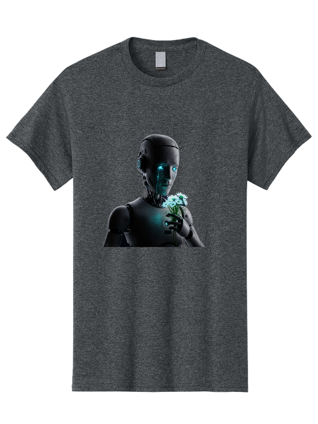 Robot-With-Flowers-3 Men'S Graphic Tee, 100% Cotton, Comfortable Casual Summer Wear, Machine Washable, Vintage Camera, Old Camera, Antique Camera, Black Camera, Classic Photography, Photography Equipment, Nostalgic Device, Film Camera, Bap956 12