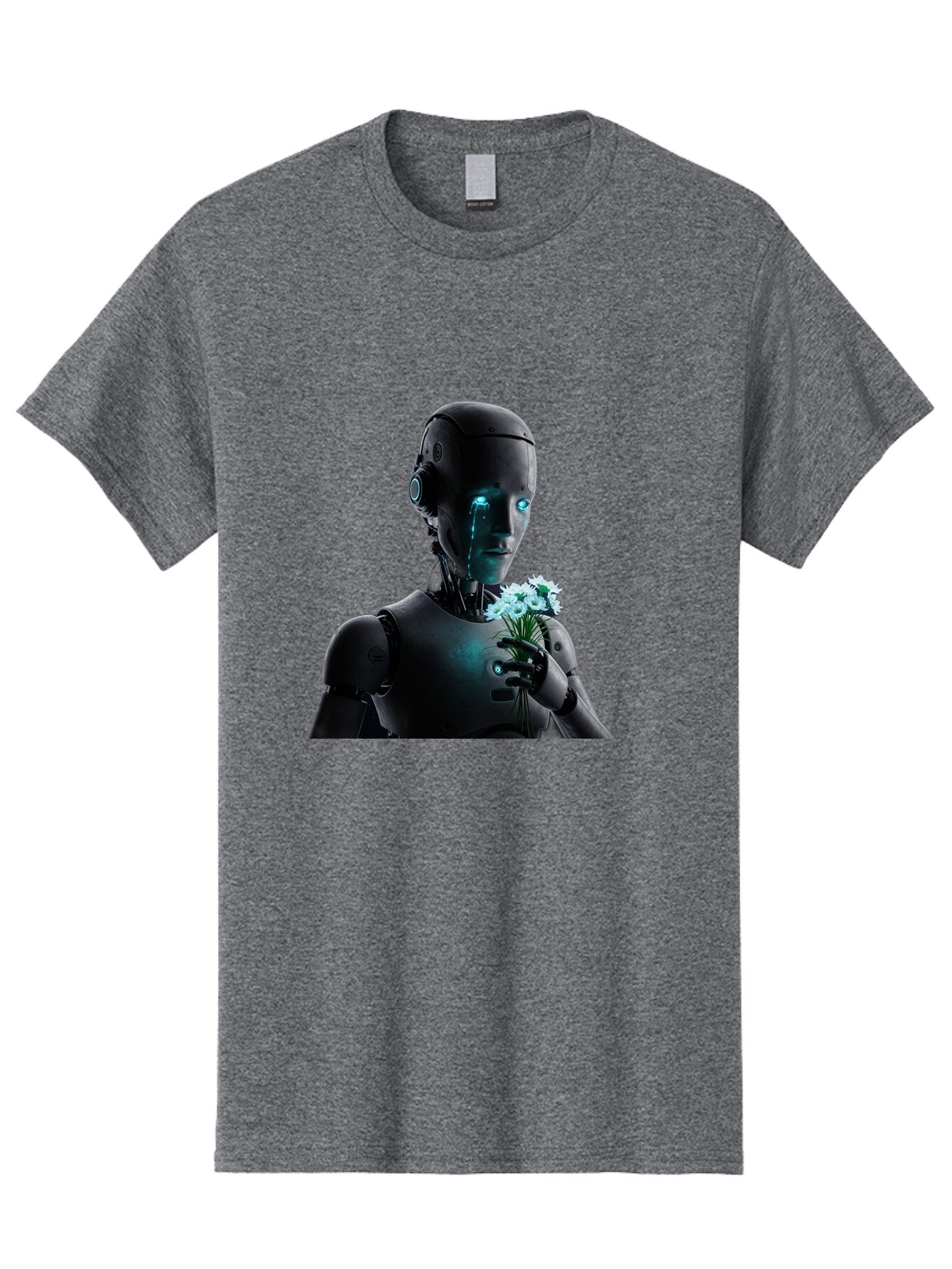 Robot-With-Flowers-3 Men'S Graphic Tee, 100% Cotton, Comfortable Casual Summer Wear, Machine Washable, Vintage Camera, Old Camera, Antique Camera, Black Camera, Classic Photography, Photography Equipment, Nostalgic Device, Film Camera, Bap956 8