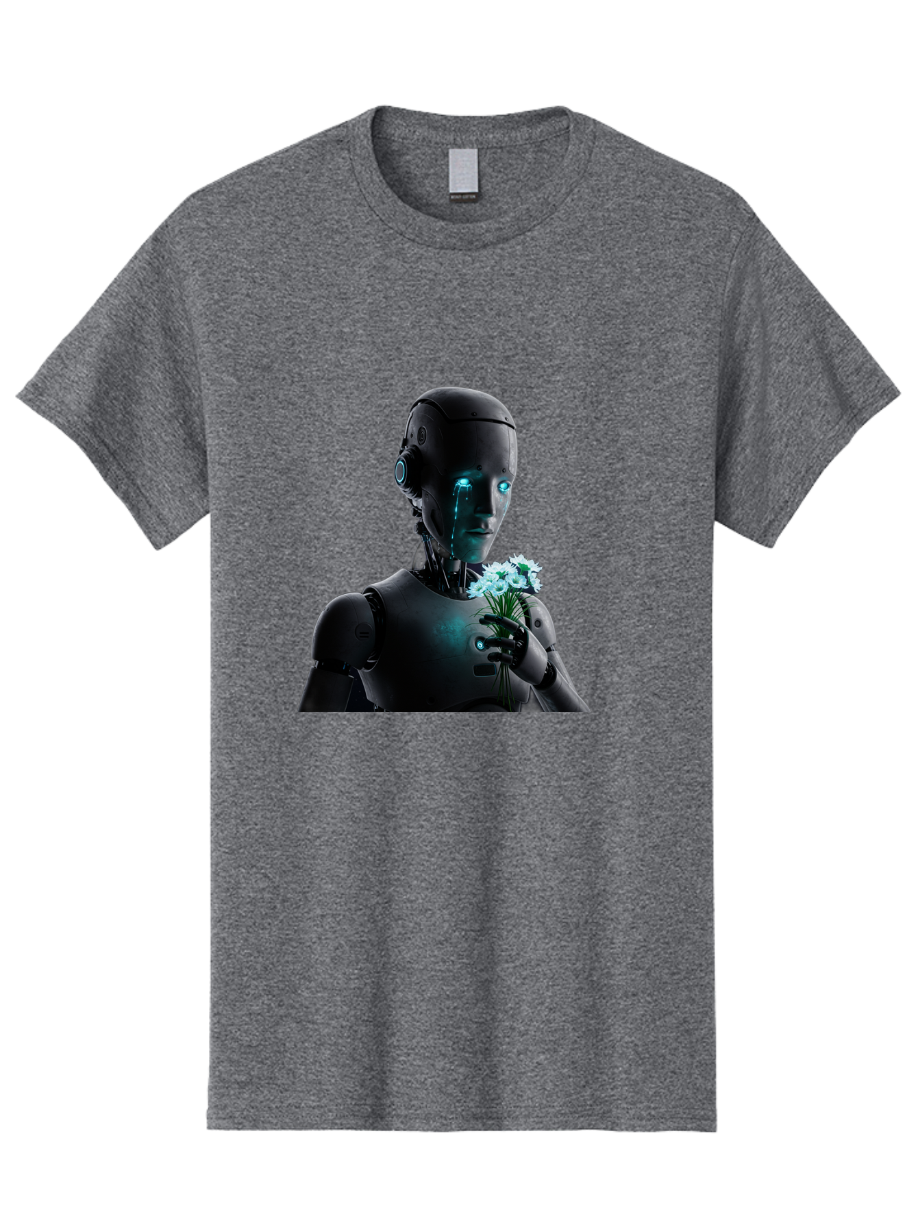 Robot-With-Flowers-3 Men'S Graphic Tee, 100% Cotton, Comfortable Casual Summer Wear, Machine Washable, Vintage Camera, Old Camera, Antique Camera, Black Camera, Classic Photography, Photography Equipment, Nostalgic Device, Film Camera, Bap956 11