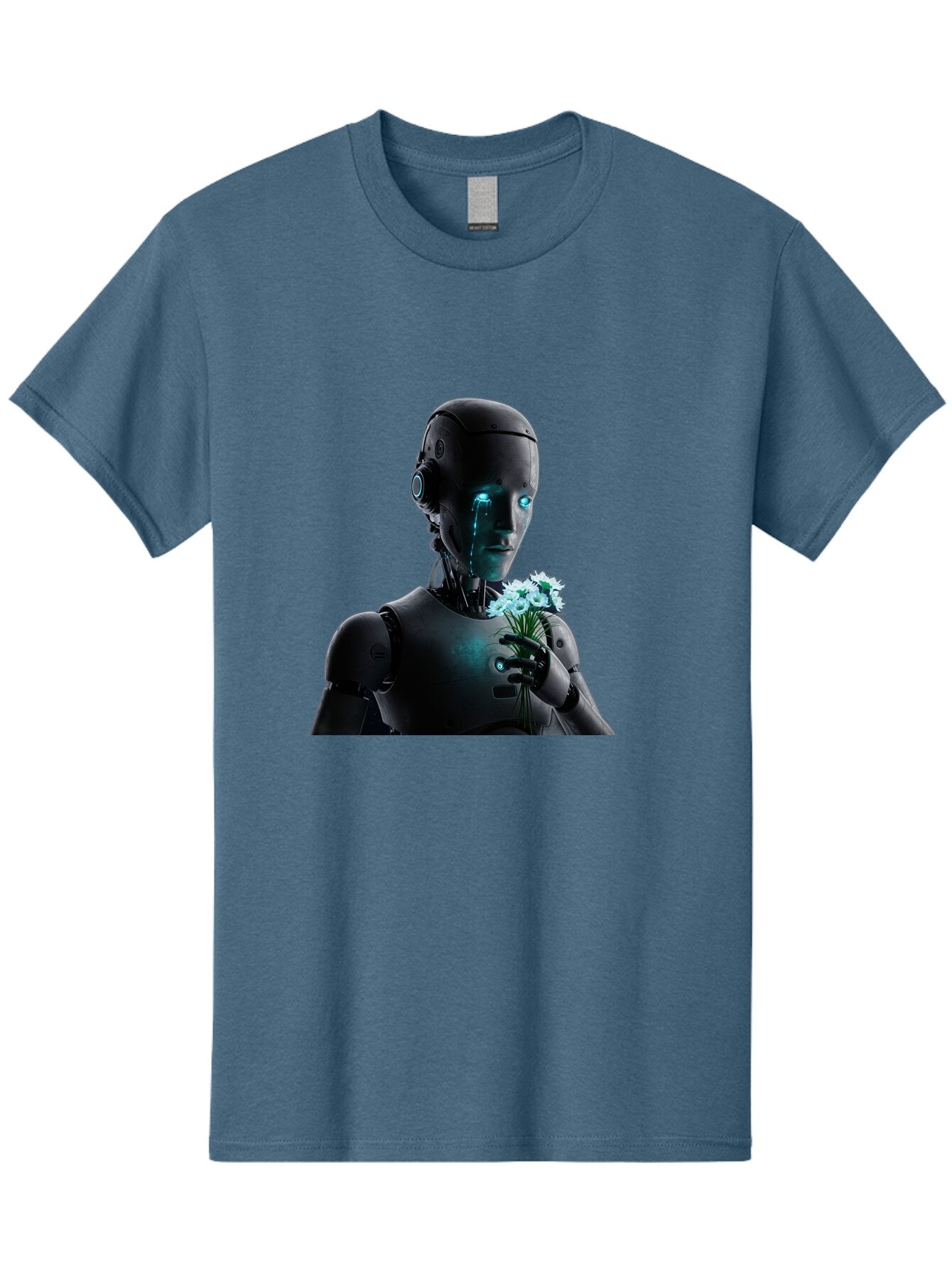 Robot-With-Flowers-3 Men'S Graphic Tee, 100% Cotton, Comfortable Casual Summer Wear, Machine Washable, Vintage Camera, Old Camera, Antique Camera, Black Camera, Classic Photography, Photography Equipment, Nostalgic Device, Film Camera, Bap956 15