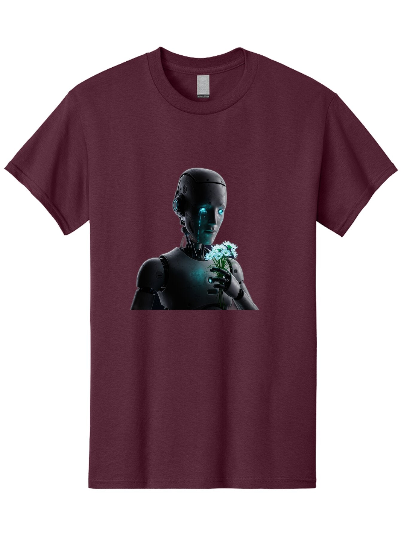 Robot-With-Flowers-3 Men'S Graphic Tee, 100% Cotton, Comfortable Casual Summer Wear, Machine Washable, Vintage Camera, Old Camera, Antique Camera, Black Camera, Classic Photography, Photography Equipment, Nostalgic Device, Film Camera, Bap956 11