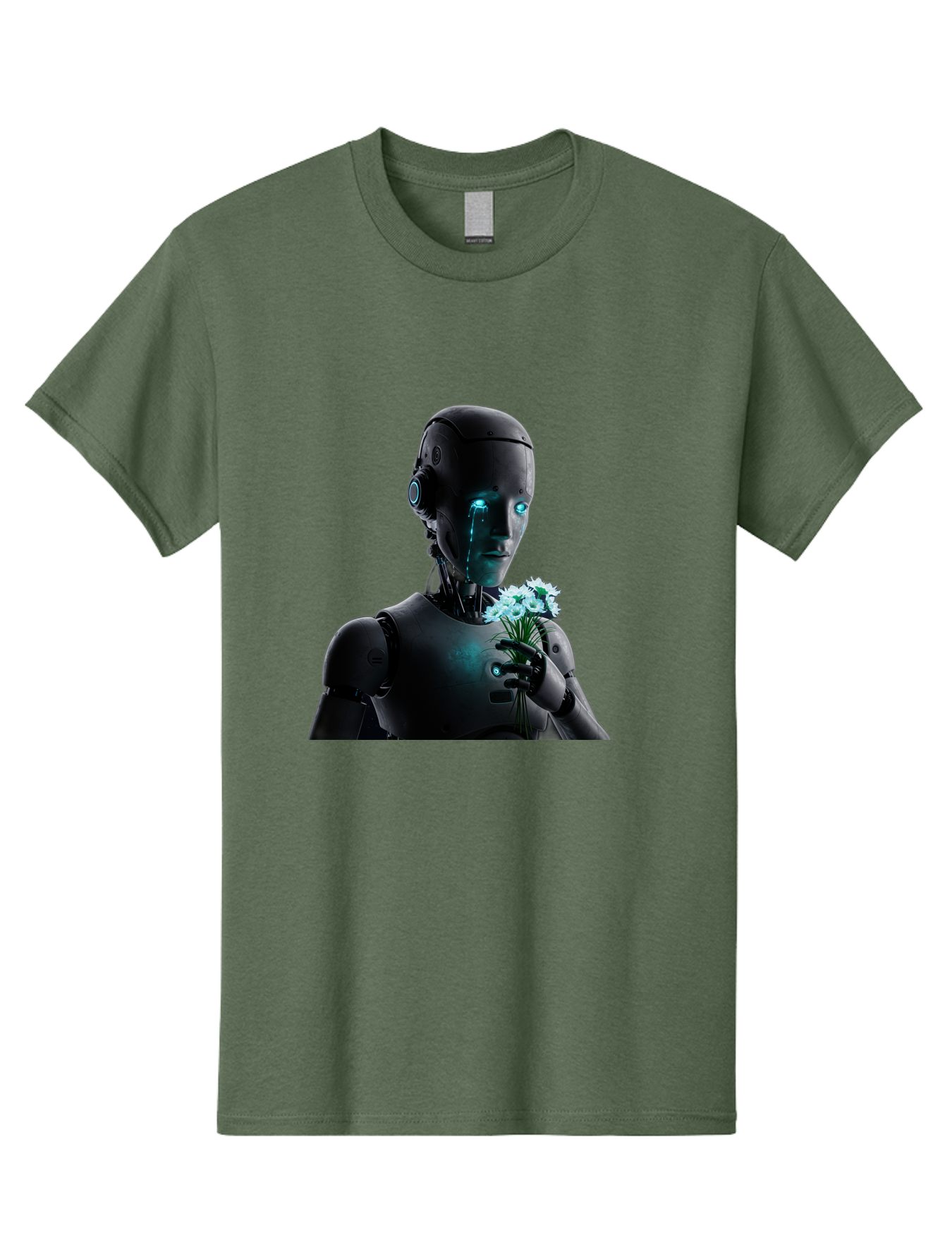 Robot-With-Flowers-3 Men'S Graphic Tee, 100% Cotton, Comfortable Casual Summer Wear, Machine Washable, Vintage Camera, Old Camera, Antique Camera, Black Camera, Classic Photography, Photography Equipment, Nostalgic Device, Film Camera, Bap956 13