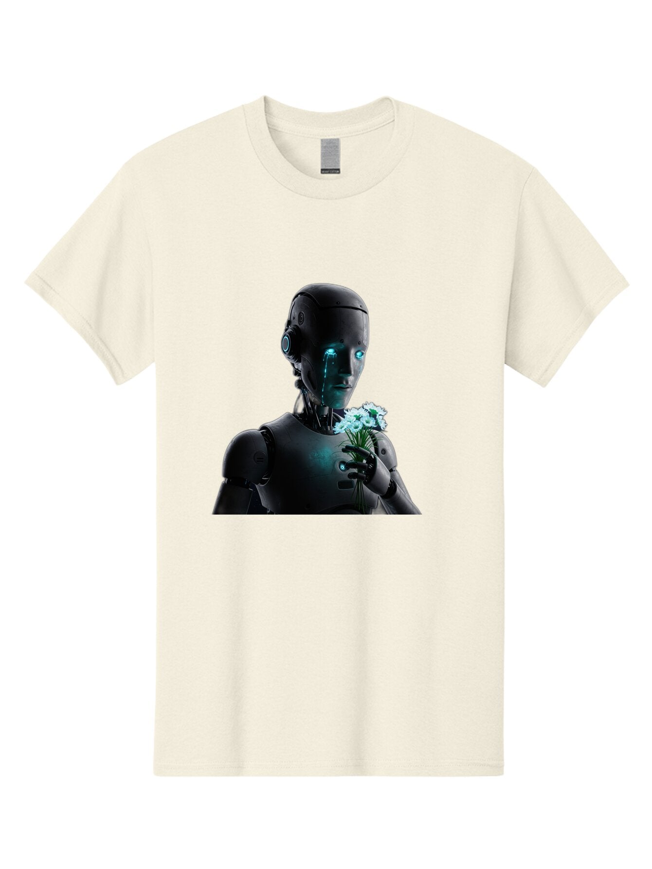 Robot-With-Flowers-3 Men'S Graphic Tee, 100% Cotton, Comfortable Casual Summer Wear, Machine Washable, Vintage Camera, Old Camera, Antique Camera, Black Camera, Classic Photography, Photography Equipment, Nostalgic Device, Film Camera, Bap956 4