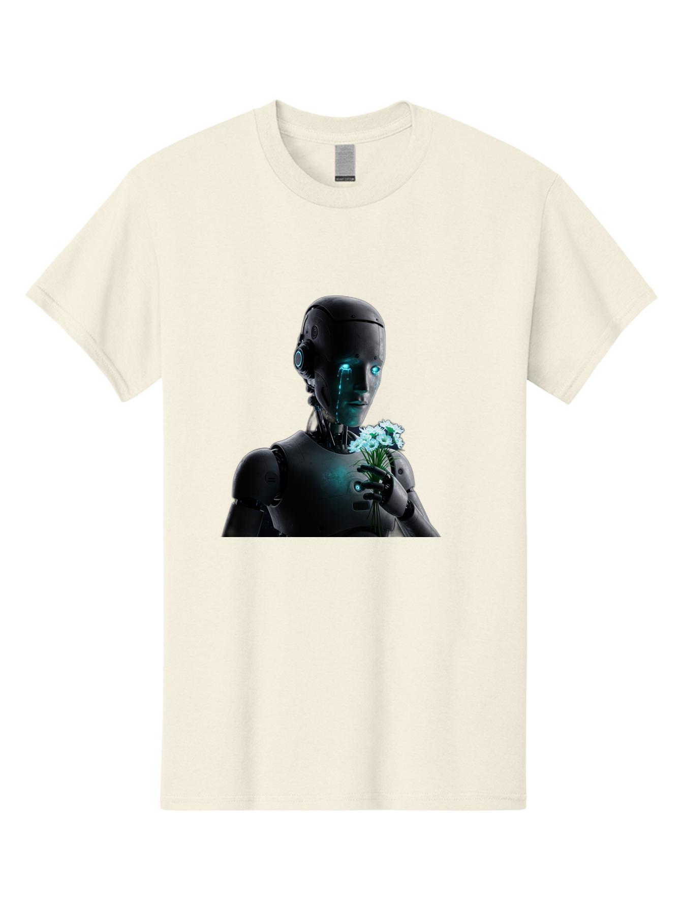 Robot-With-Flowers-3 Men'S Graphic Tee, 100% Cotton, Comfortable Casual Summer Wear, Machine Washable, Vintage Camera, Old Camera, Antique Camera, Black Camera, Classic Photography, Photography Equipment, Nostalgic Device, Film Camera, Bap956 14