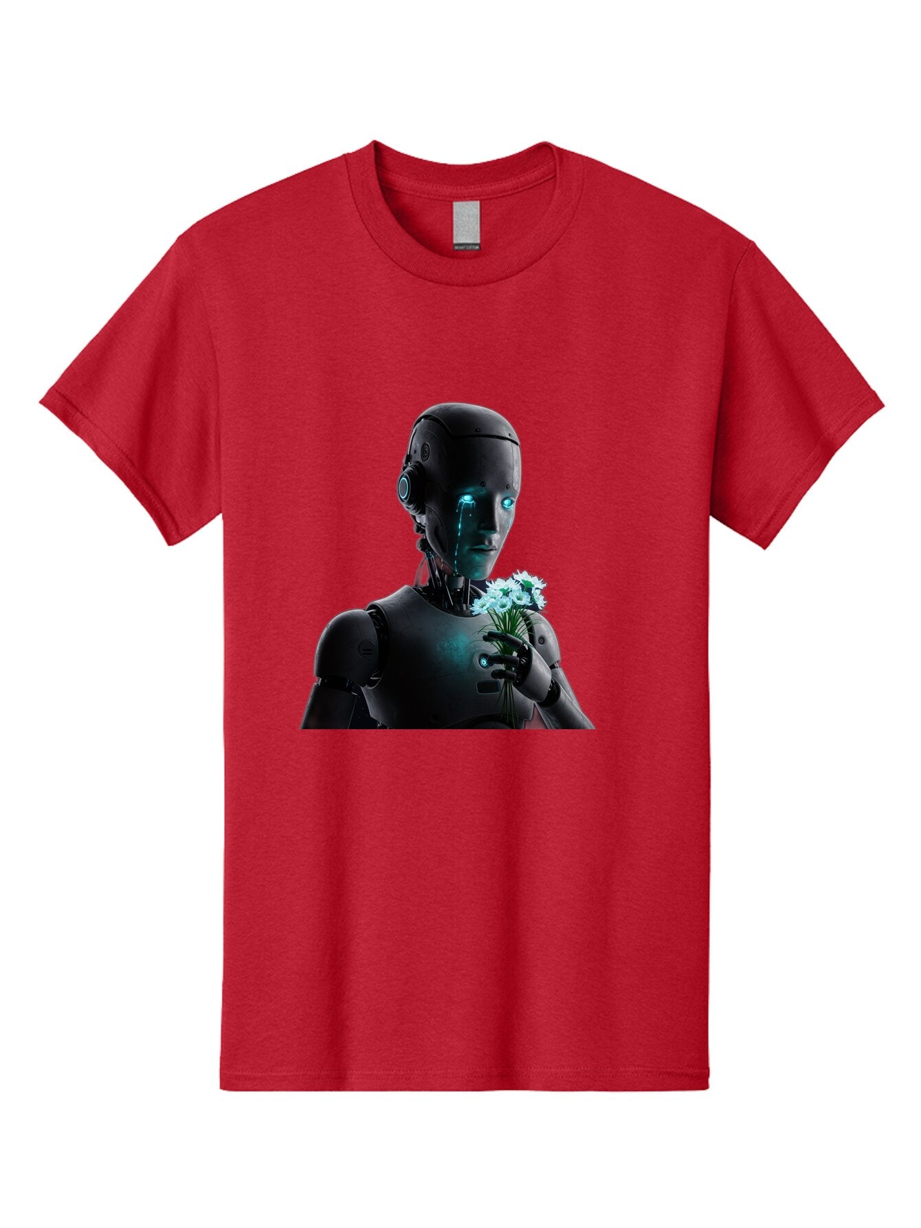 Robot-With-Flowers-3 Men'S Graphic Tee, 100% Cotton, Comfortable Casual Summer Wear, Machine Washable, Vintage Camera, Old Camera, Antique Camera, Black Camera, Classic Photography, Photography Equipment, Nostalgic Device, Film Camera, Bap956 7