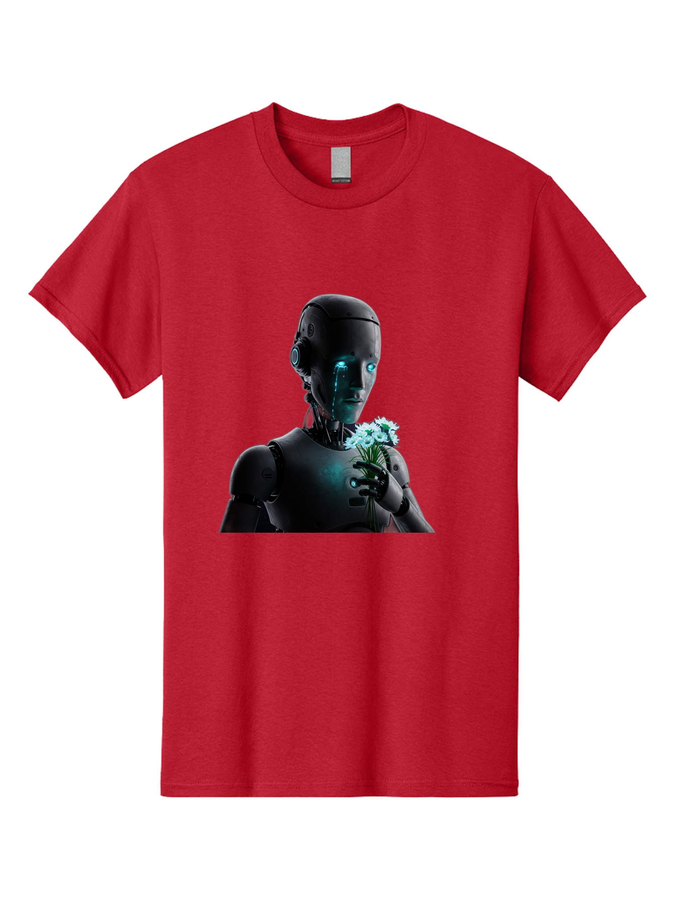 Robot-With-Flowers-3 Men'S Graphic Tee, 100% Cotton, Comfortable Casual Summer Wear, Machine Washable, Vintage Camera, Old Camera, Antique Camera, Black Camera, Classic Photography, Photography Equipment, Nostalgic Device, Film Camera, Bap956 5
