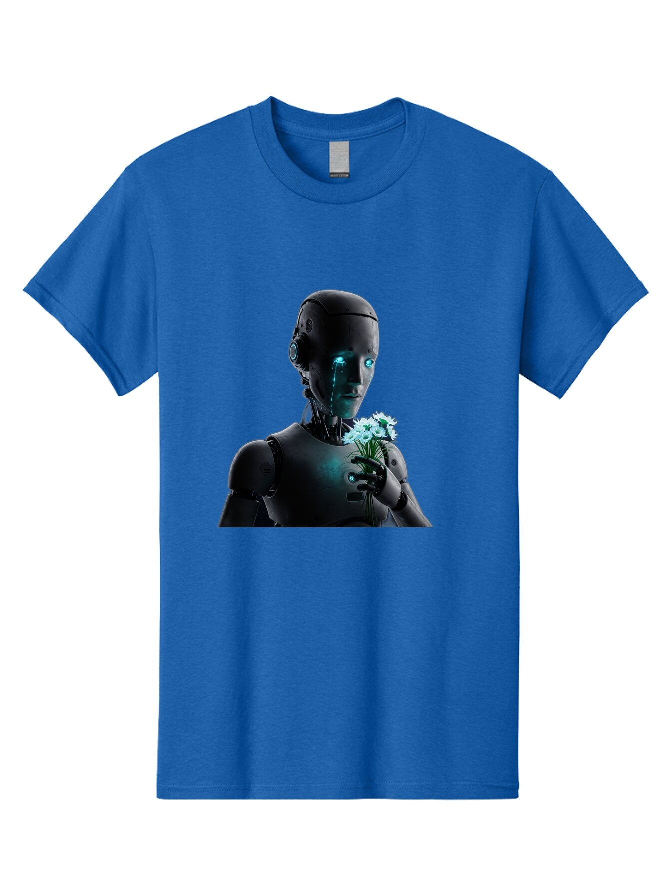 Robot-With-Flowers-3 Men'S Graphic Tee, 100% Cotton, Comfortable Casual Summer Wear, Machine Washable, Vintage Camera, Old Camera, Antique Camera, Black Camera, Classic Photography, Photography Equipment, Nostalgic Device, Film Camera, Bap956 6