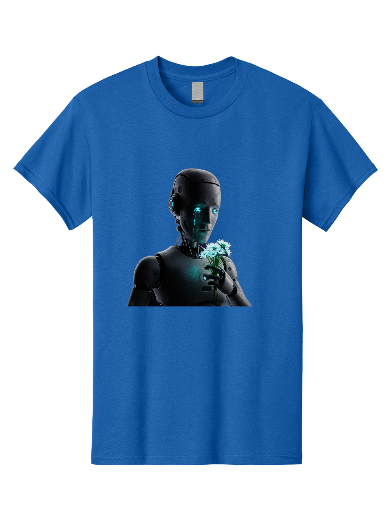 Robot-With-Flowers-3 Men'S Graphic Tee, 100% Cotton, Comfortable Casual Summer Wear, Machine Washable, Vintage Camera, Old Camera, Antique Camera, Black Camera, Classic Photography, Photography Equipment, Nostalgic Device, Film Camera, Bap956 3