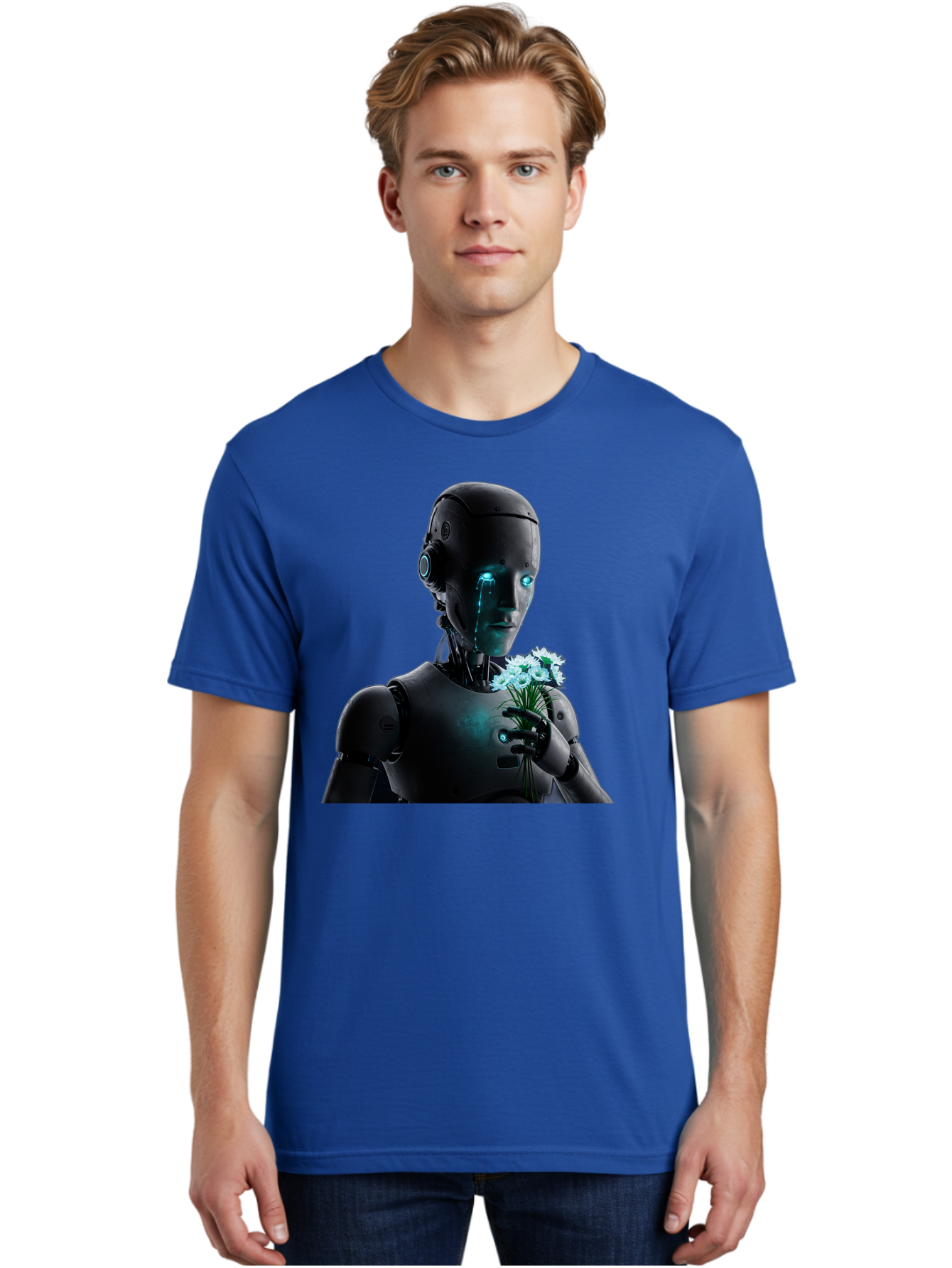 Robot-With-Flowers-3 Men'S Graphic Tee, 100% Cotton, Comfortable Casual Summer Wear, Machine Washable, Vintage Camera, Old Camera, Antique Camera, Black Camera, Classic Photography, Photography Equipment, Nostalgic Device, Film Camera, Bap956 18