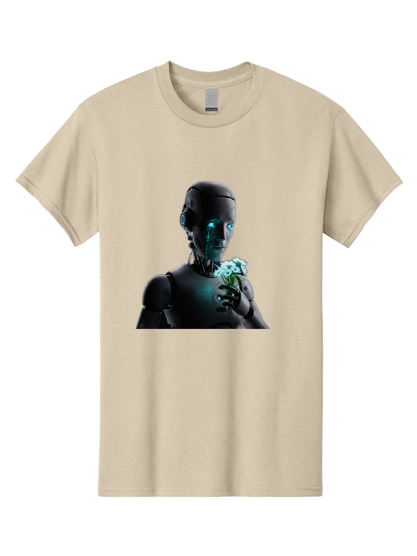 Robot-With-Flowers-3 Men'S Graphic Tee, 100% Cotton, Comfortable Casual Summer Wear, Machine Washable, Vintage Camera, Old Camera, Antique Camera, Black Camera, Classic Photography, Photography Equipment, Nostalgic Device, Film Camera, Bap956 15