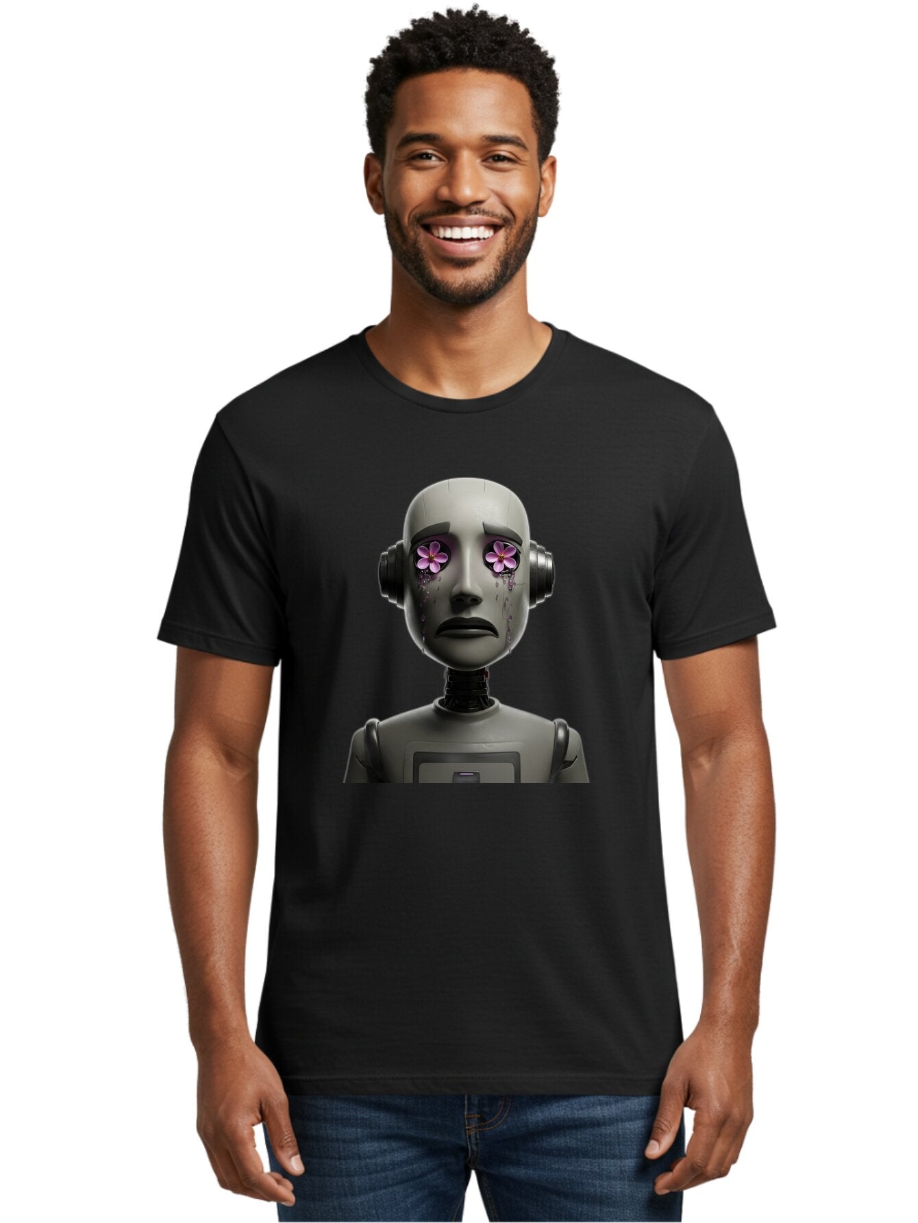 Robot-With-Flowers Men'S Graphic Tee, 100% Cotton, Comfortable Casual Summer Wear, Machine Washable, Vintage Camera, Old Camera, Antique Camera, Black Camera, Classic Photography, Photography Equipment, Nostalgic Device, Film Camera, Bap957 30