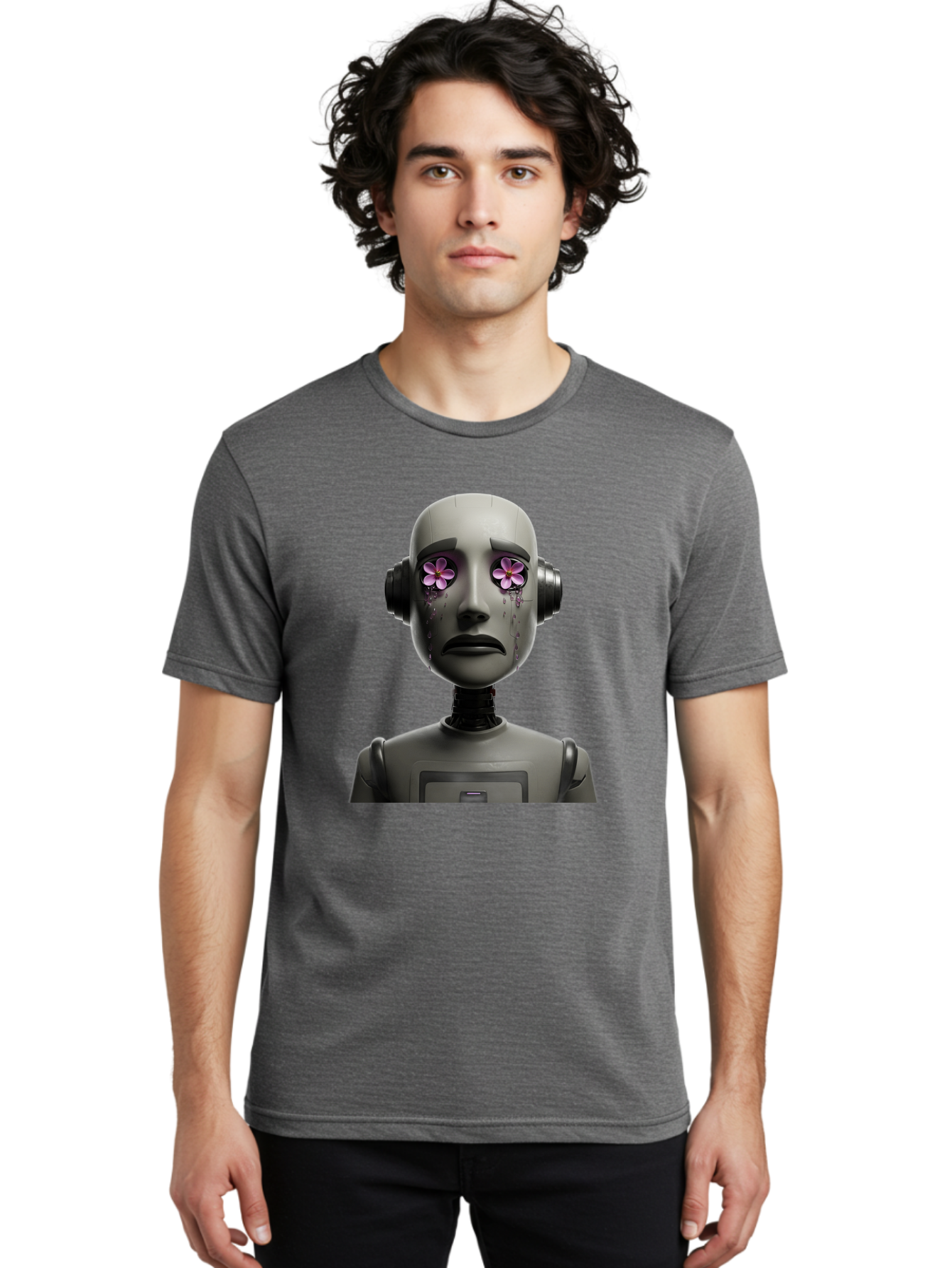 Robot-With-Flowers Men'S Graphic Tee, 100% Cotton, Comfortable Casual Summer Wear, Machine Washable, Vintage Camera, Old Camera, Antique Camera, Black Camera, Classic Photography, Photography Equipment, Nostalgic Device, Film Camera, Bap957 28