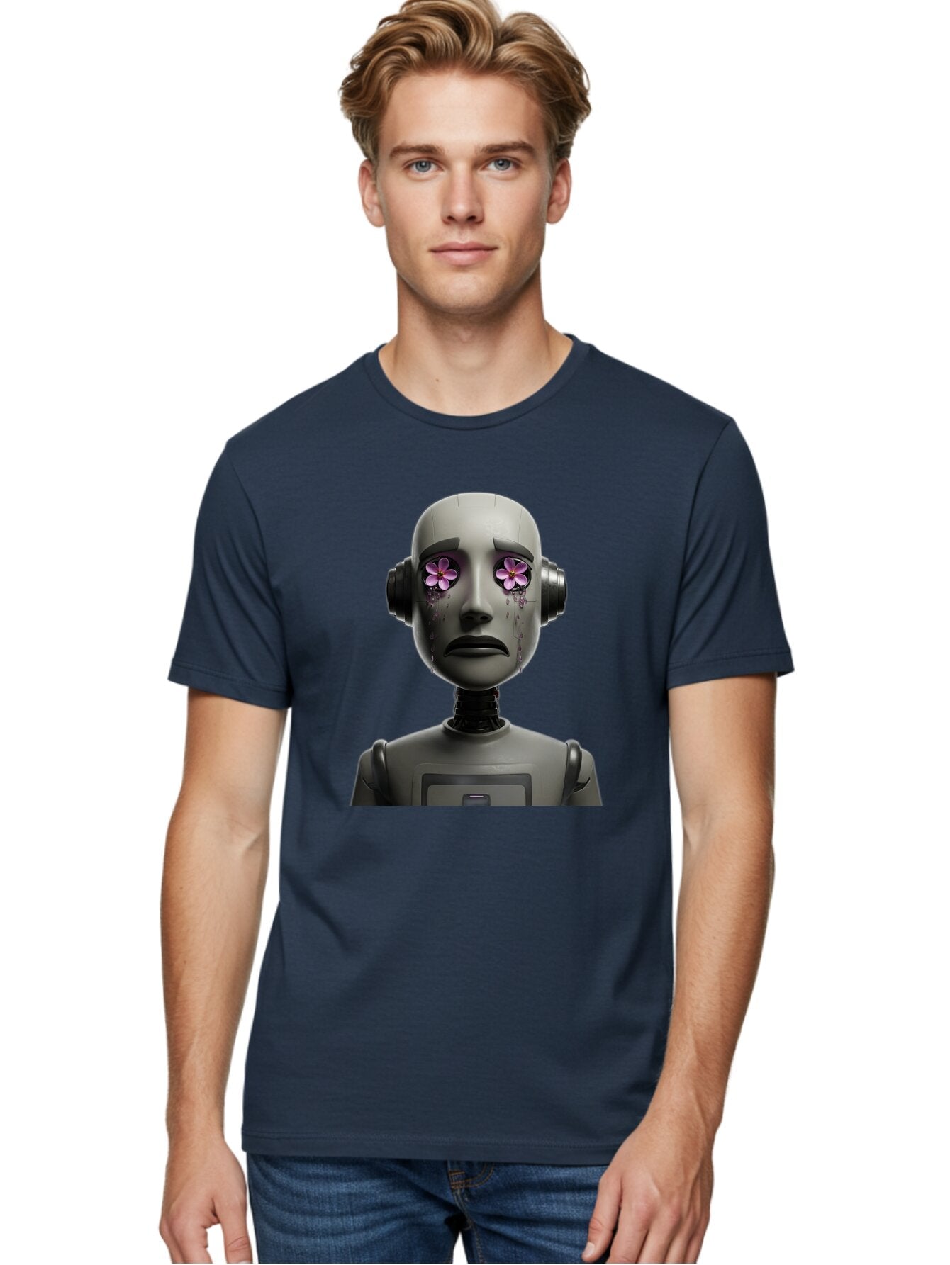 Robot-With-Flowers Men'S Graphic Tee, 100% Cotton, Comfortable Casual Summer Wear, Machine Washable, Vintage Camera, Old Camera, Antique Camera, Black Camera, Classic Photography, Photography Equipment, Nostalgic Device, Film Camera, Bap957 25