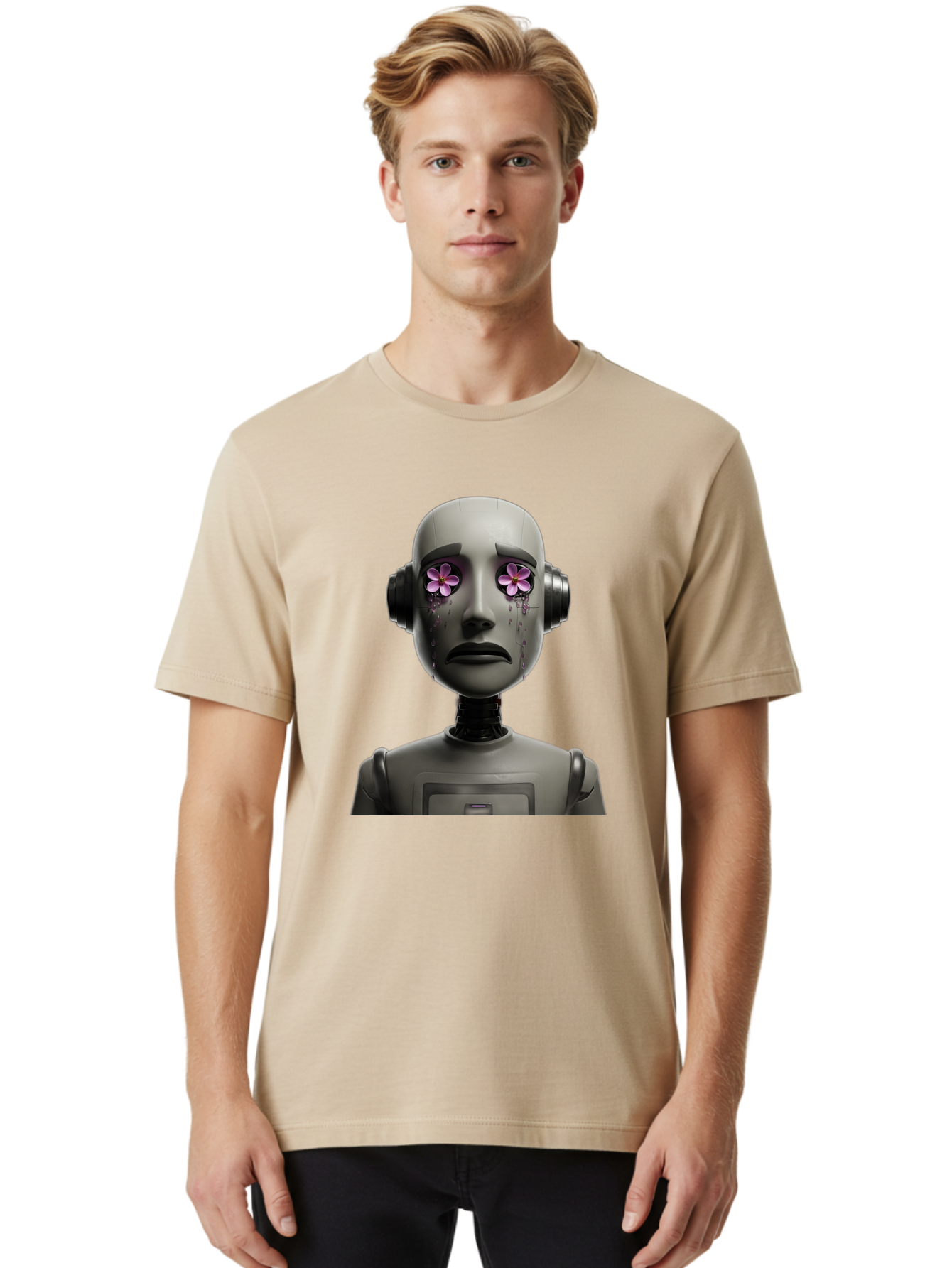 Robot-With-Flowers Men'S Graphic Tee, 100% Cotton, Comfortable Casual Summer Wear, Machine Washable, Vintage Camera, Old Camera, Antique Camera, Black Camera, Classic Photography, Photography Equipment, Nostalgic Device, Film Camera, Bap957 30
