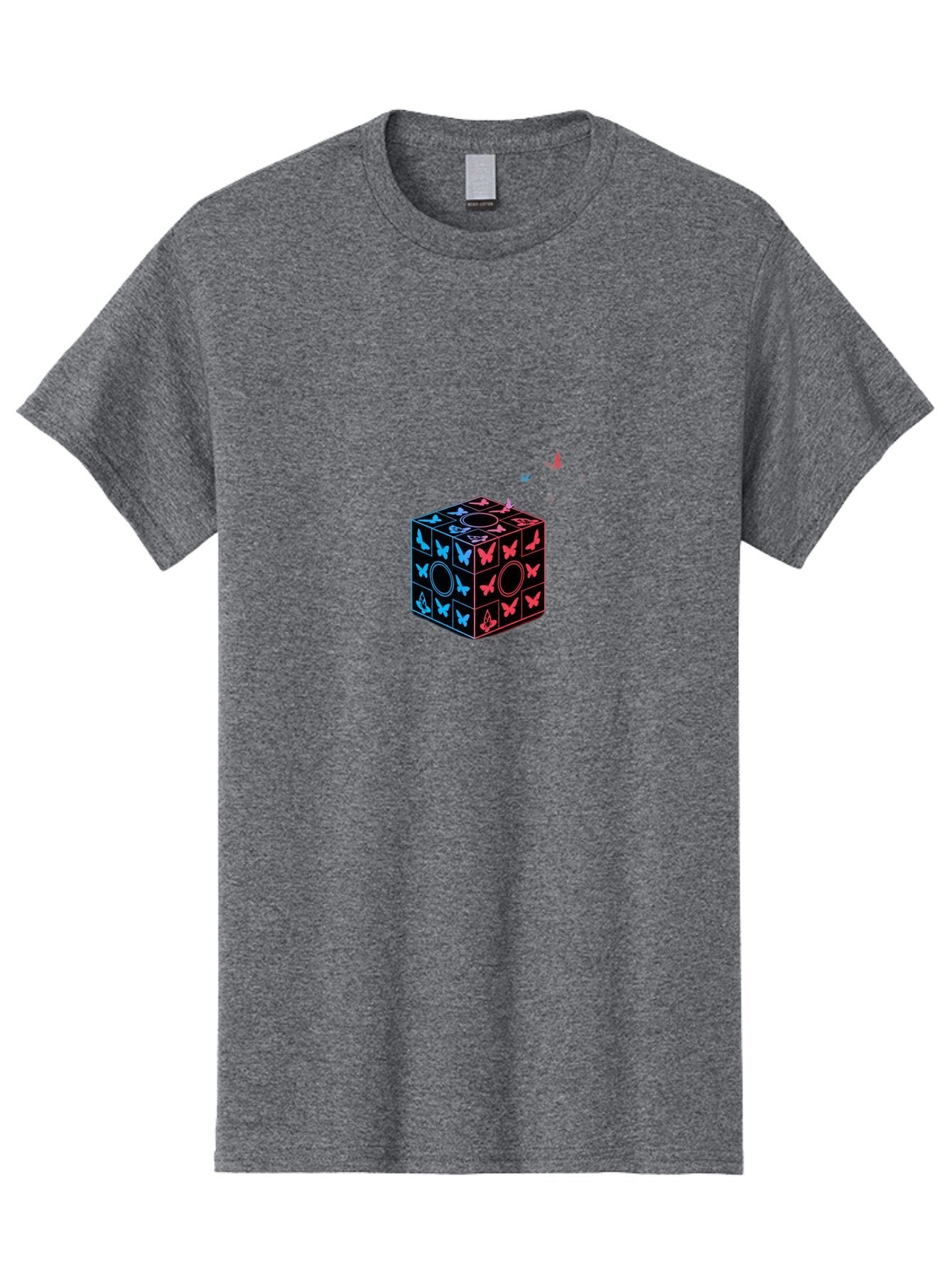 Rubik-S-Cube-With-Butterflies Men'S Graphic Tee, 100% Cotton, Comfortable Casual Summer Wear, Machine Washable, Vintage Camera, Old Camera, Antique Camera, Black Camera, Classic Photography, Photography Equipment, Nostalgic Device, Bap960 14