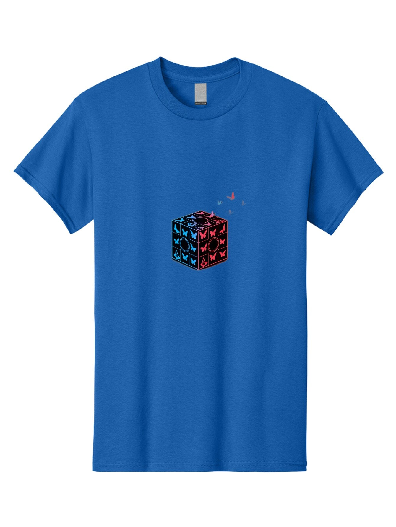 Rubik-S-Cube-With-Butterflies Men'S Graphic Tee, 100% Cotton, Comfortable Casual Summer Wear, Machine Washable, Vintage Camera, Old Camera, Antique Camera, Black Camera, Classic Photography, Photography Equipment, Nostalgic Device, Bap960 15