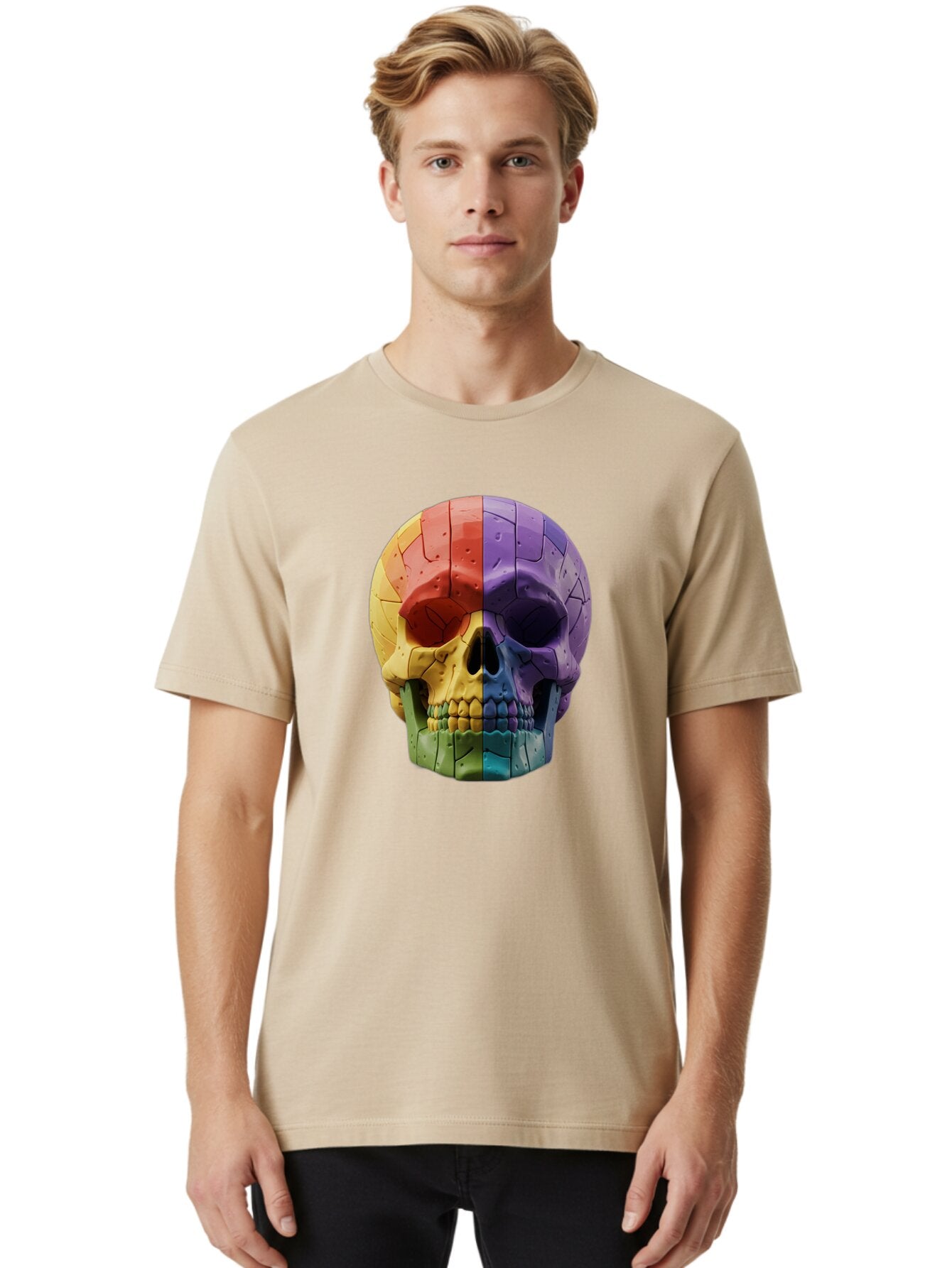 Rubik-Skull Men'S Graphic Tee, 100% Cotton, Comfortable Casual Summer Wear, Machine Washable, Vintage Camera, Old Camera, Antique Camera, Black Camera, Classic Photography, Photography Equipment, Nostalgic Device, Film Camera, Camera Art Bap961 24