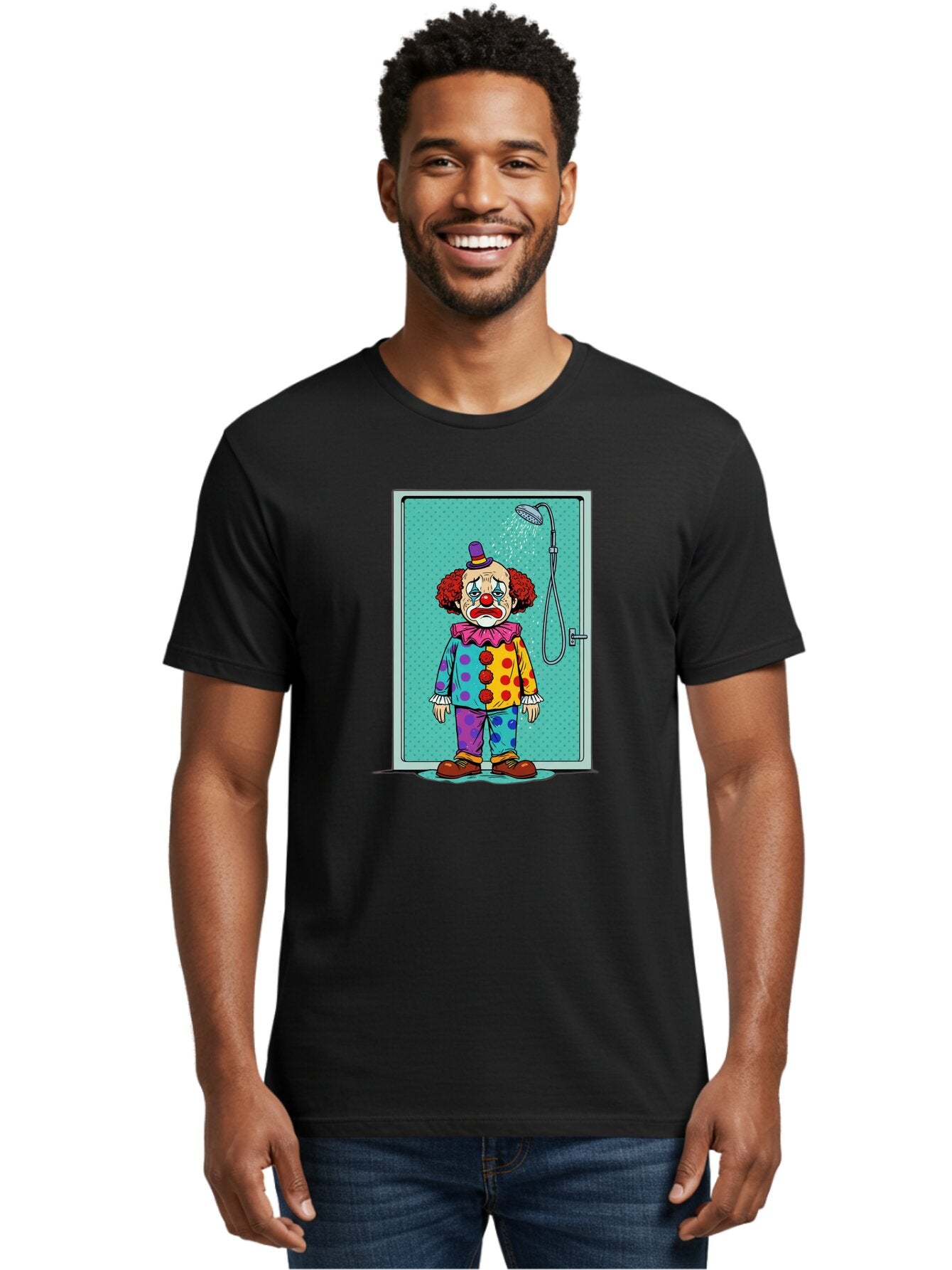 Sad-Clown-In-Shower Men'S Graphic Tee, 100% Cotton, Comfortable Casual Summer Wear, Machine Washable, Vintage Camera, Old Camera, Antique Camera, Black Camera, Classic Photography, Photography Equipment, Nostalgic Device, Film Camera, Bap967 28