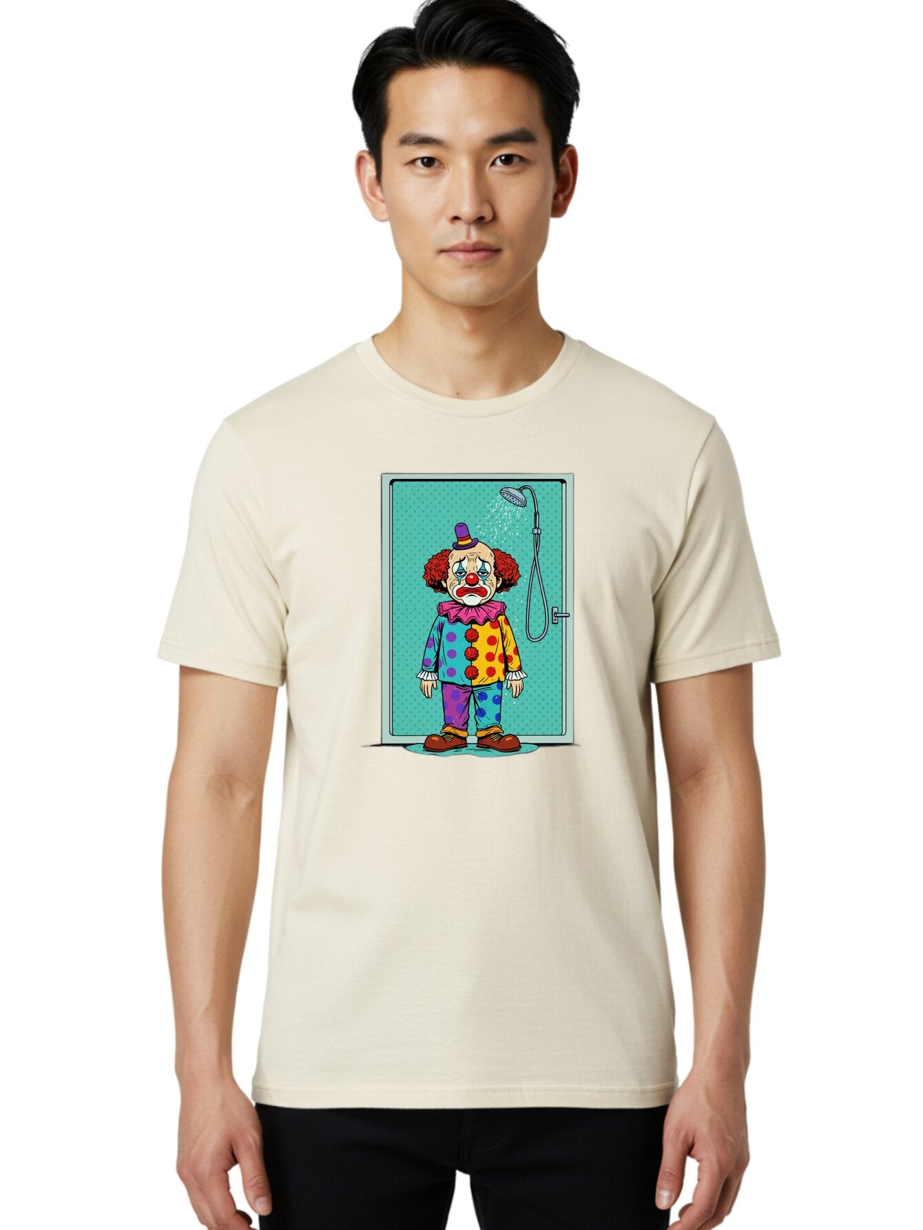 Sad-Clown-In-Shower Men'S Graphic Tee, 100% Cotton, Comfortable Casual Summer Wear, Machine Washable, Vintage Camera, Old Camera, Antique Camera, Black Camera, Classic Photography, Photography Equipment, Nostalgic Device, Film Camera, Bap967 20