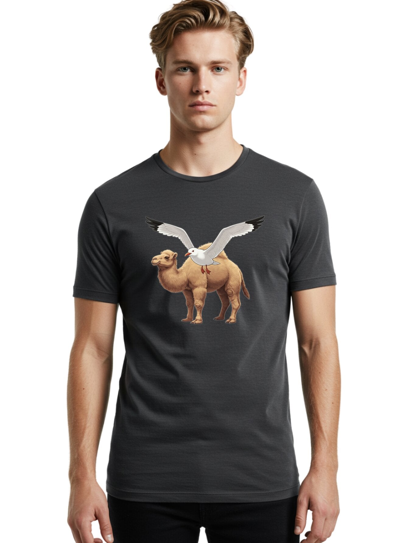 Seagull-On-Camel Men'S Graphic Tee, 100% Cotton, Comfortable Casual Summer Wear, Machine Washable, Vintage Camera, Old Camera, Antique Camera, Black Camera, Classic Photography, Photography Equipment, Nostalgic Device, Film Camera, Camera Art Bap991 25