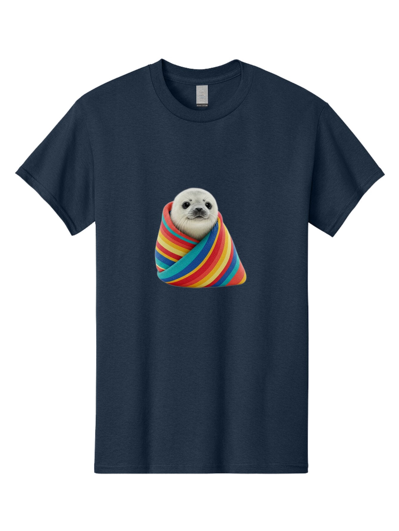 Seal-Wrapped-In-Striped-Blanket Men'S Graphic Tee, 100% Cotton, Comfortable Casual Summer Wear, Machine Washable, Vintage Camera, Old Camera, Antique Camera, Black Camera, Classic Photography, Photography Equipment, Nostalgic Device, Baq000 4