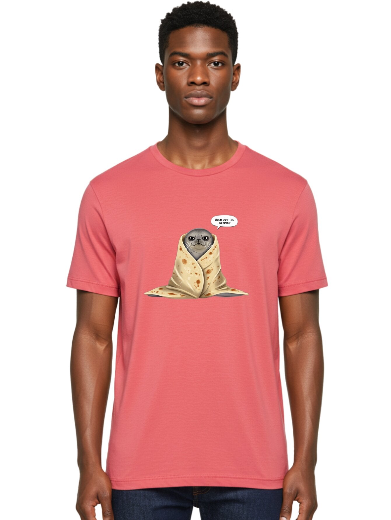 Seal-Wrapped-In-Tortilla Men'S Graphic Tee, 100% Cotton, Comfortable Casual Summer Wear, Machine Washable, Vintage Camera, Old Camera, Antique Camera, Black Camera, Classic Photography, Photography Equipment, Nostalgic Device, Film Camera, Baq001 22