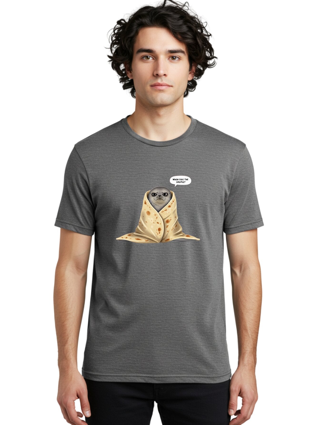 Seal-Wrapped-In-Tortilla Men'S Graphic Tee, 100% Cotton, Comfortable Casual Summer Wear, Machine Washable, Vintage Camera, Old Camera, Antique Camera, Black Camera, Classic Photography, Photography Equipment, Nostalgic Device, Film Camera, Baq001 26