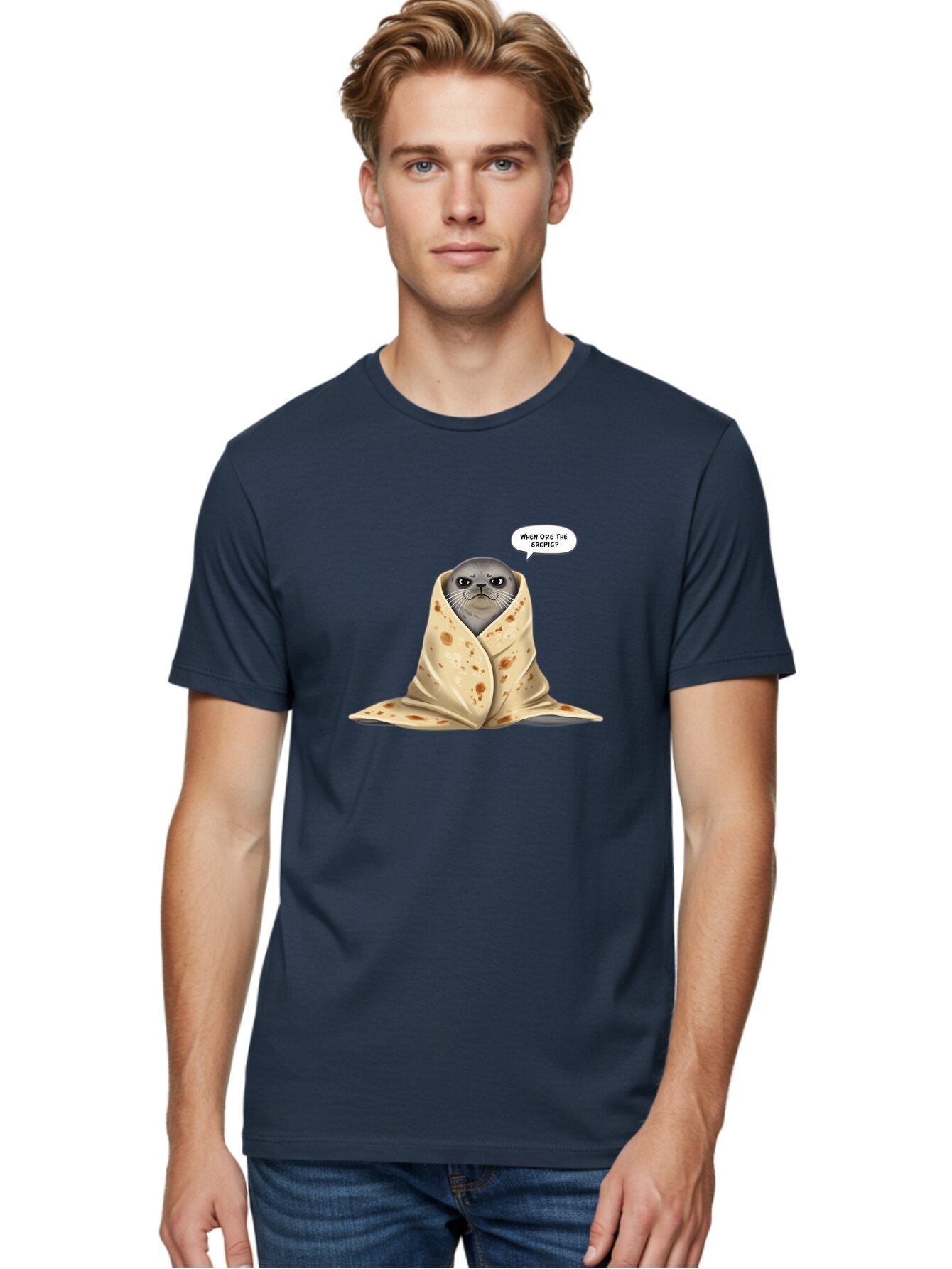 Seal-Wrapped-In-Tortilla Men'S Graphic Tee, 100% Cotton, Comfortable Casual Summer Wear, Machine Washable, Vintage Camera, Old Camera, Antique Camera, Black Camera, Classic Photography, Photography Equipment, Nostalgic Device, Film Camera, Baq001 17