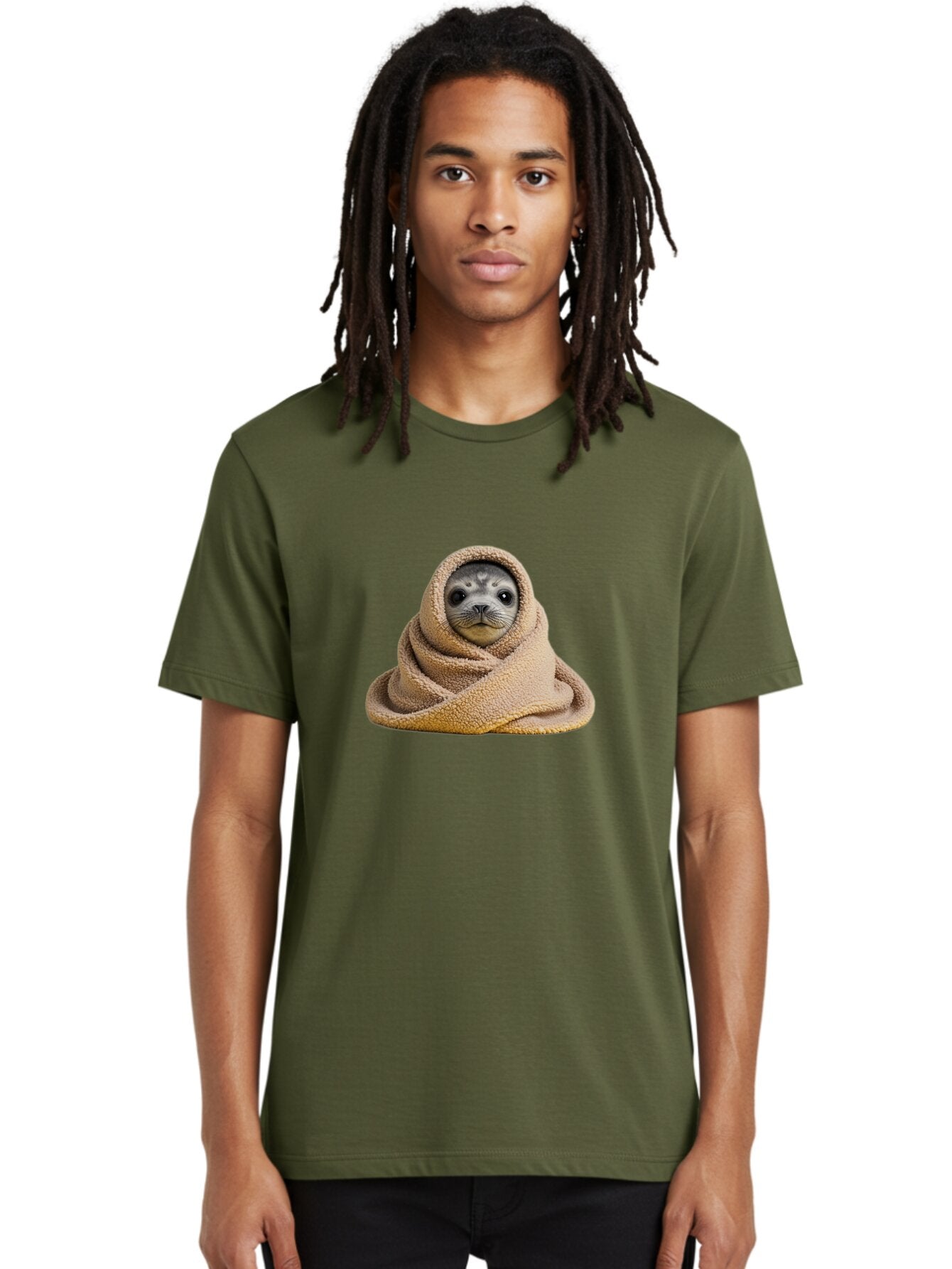 Seal-Wrapped-In-Towel Men'S Graphic Tee, 100% Cotton, Comfortable Casual Summer Wear, Machine Washable, Vintage Camera, Old Camera, Antique Camera, Black Camera, Classic Photography, Photography Equipment, Nostalgic Device, Film Camera, Baq002 18