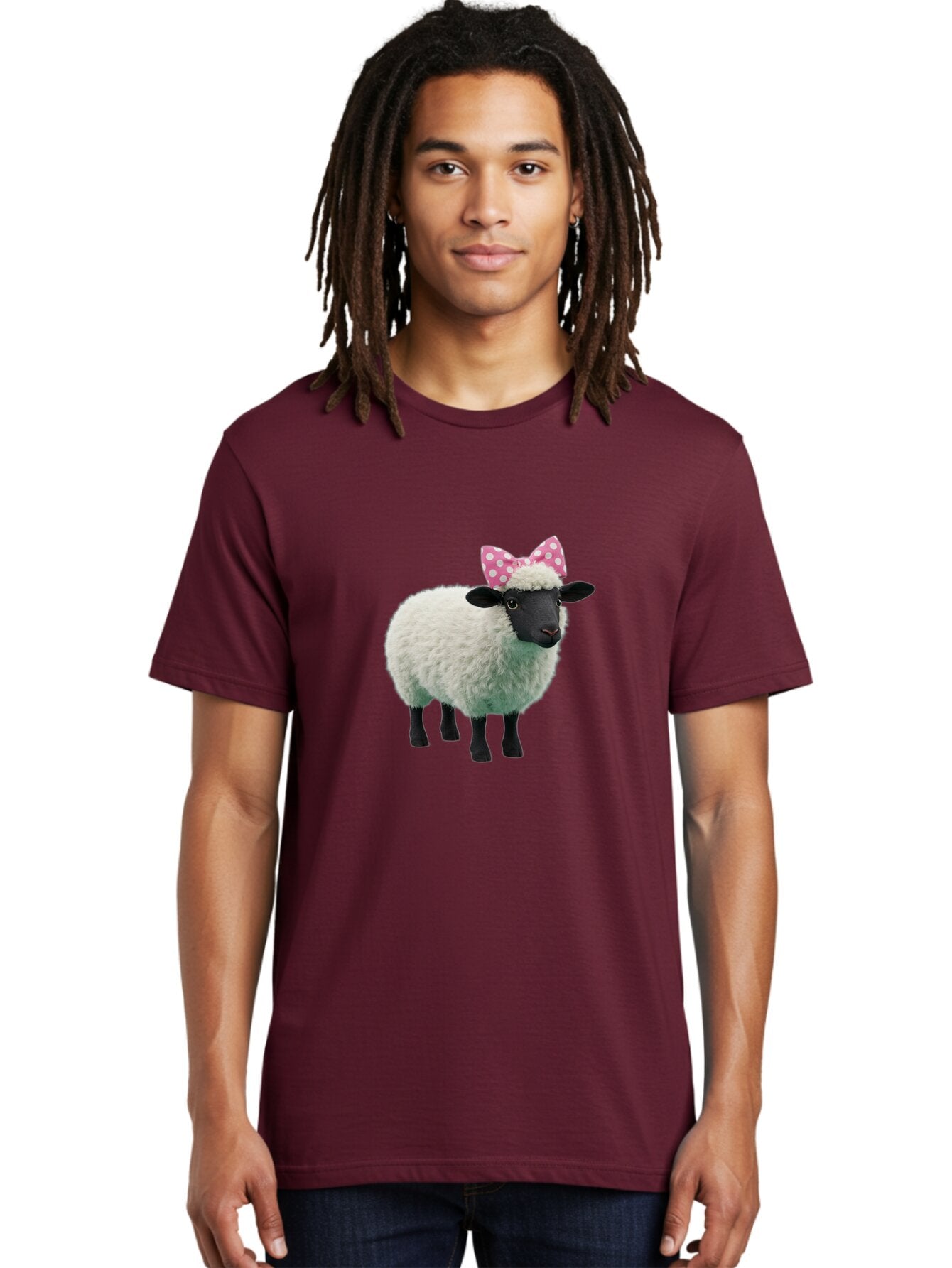 Sheep-With-Pink-Bow-1 Men'S Graphic Tee, 100% Cotton, Comfortable Casual Summer Wear, Machine Washable, Vintage Camera, Old Camera, Antique Camera, Black Camera, Classic Photography, Photography Equipment, Nostalgic Device, Film Camera, Baq008 25