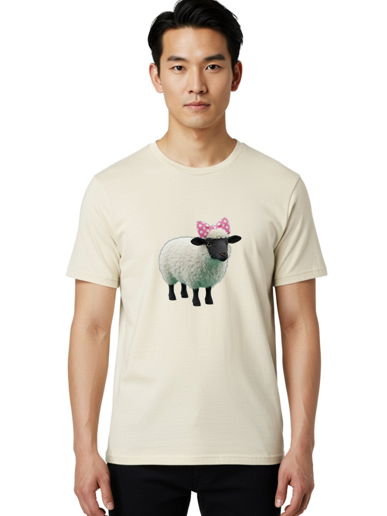 Sheep-With-Pink-Bow-1 Men'S Graphic Tee, 100% Cotton, Comfortable Casual Summer Wear, Machine Washable, Vintage Camera, Old Camera, Antique Camera, Black Camera, Classic Photography, Photography Equipment, Nostalgic Device, Film Camera, Baq008 30
