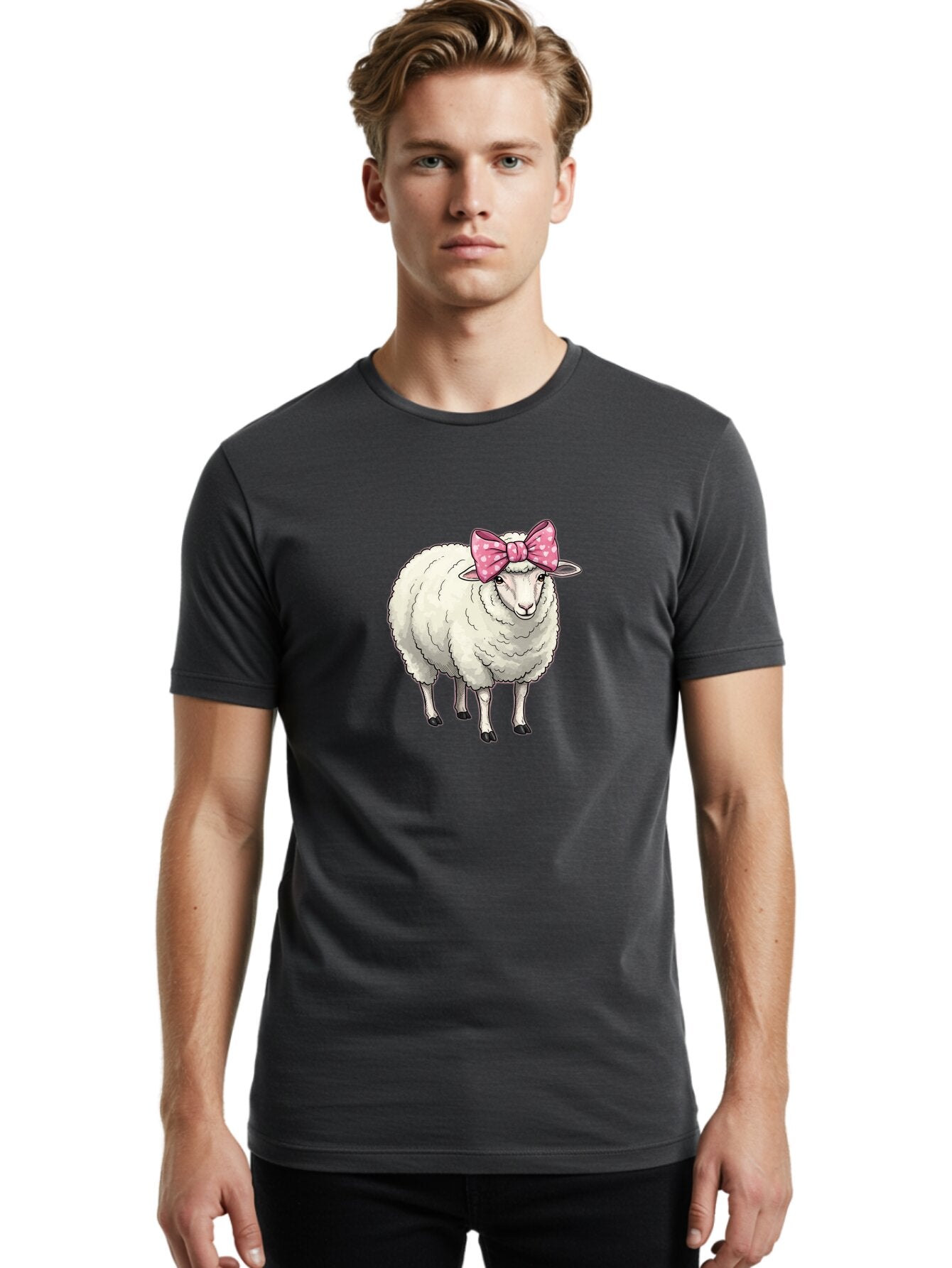 Sheep-With-Pink-Bow-3 Men'S Graphic Tee, 100% Cotton, Comfortable Casual Summer Wear, Machine Washable, Vintage Camera, Old Camera, Antique Camera, Black Camera, Classic Photography, Photography Equipment, Nostalgic Device, Film Camera, Baq010 16